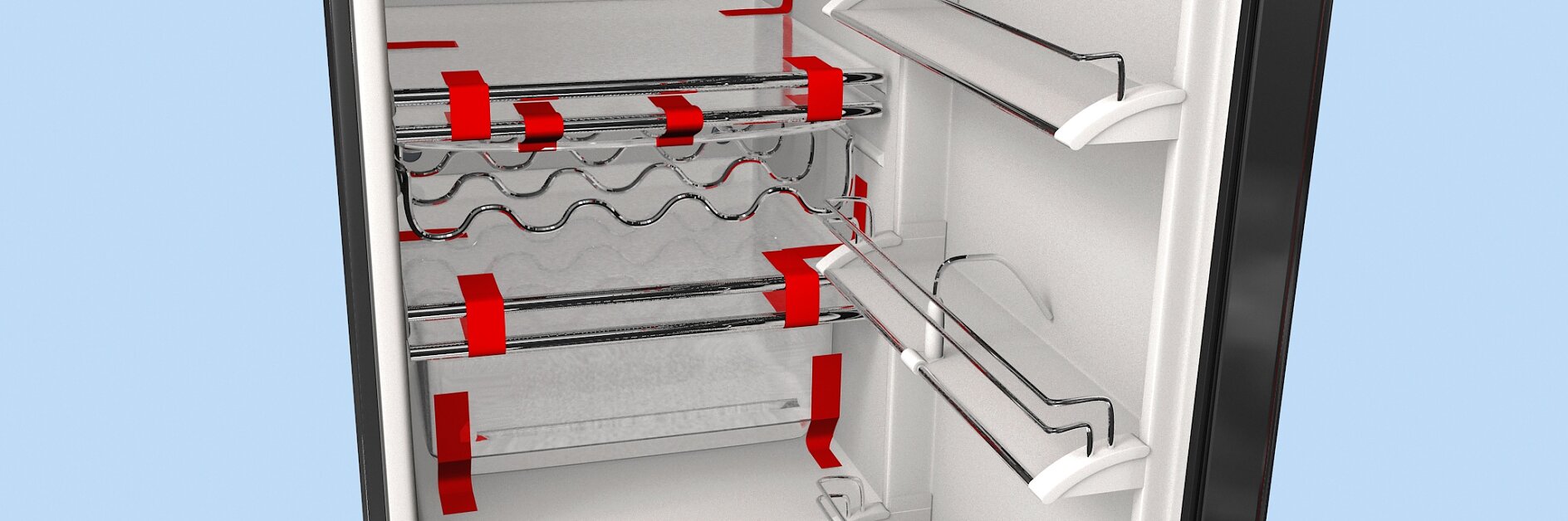 Appliances – Securing Shelves and Bins for Transport