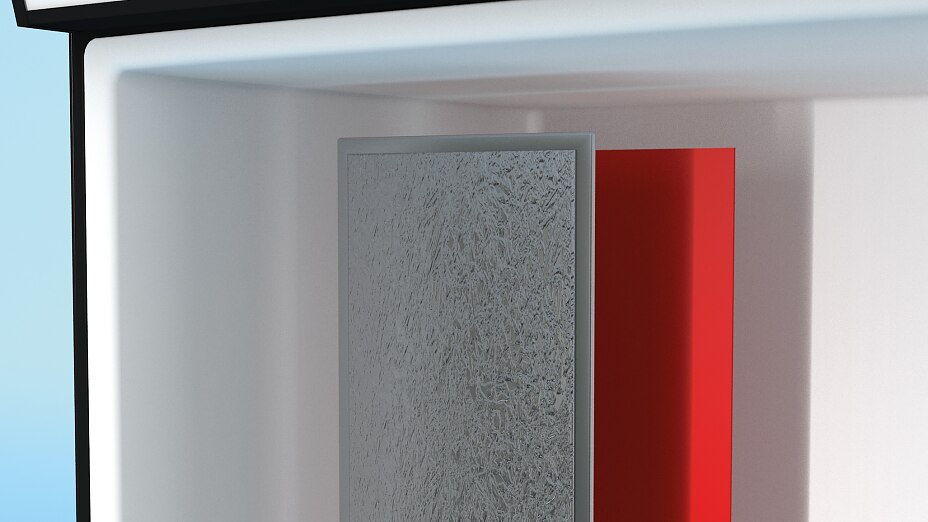 Vacuum insulation panels Vacuum insulation panels need to be attached in the sidewalls and doors of refrigerators and freezers. One of the best solutions is to bond them to the surface with a double-sided tape.