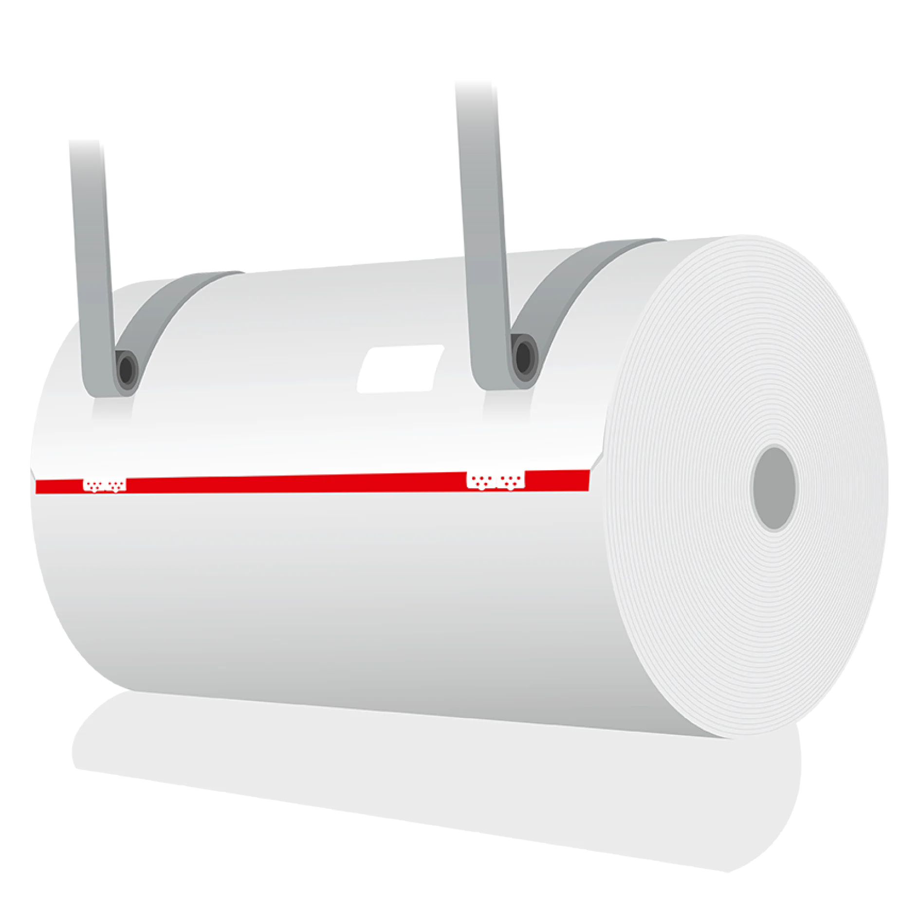 Prepared paper reel before splicing