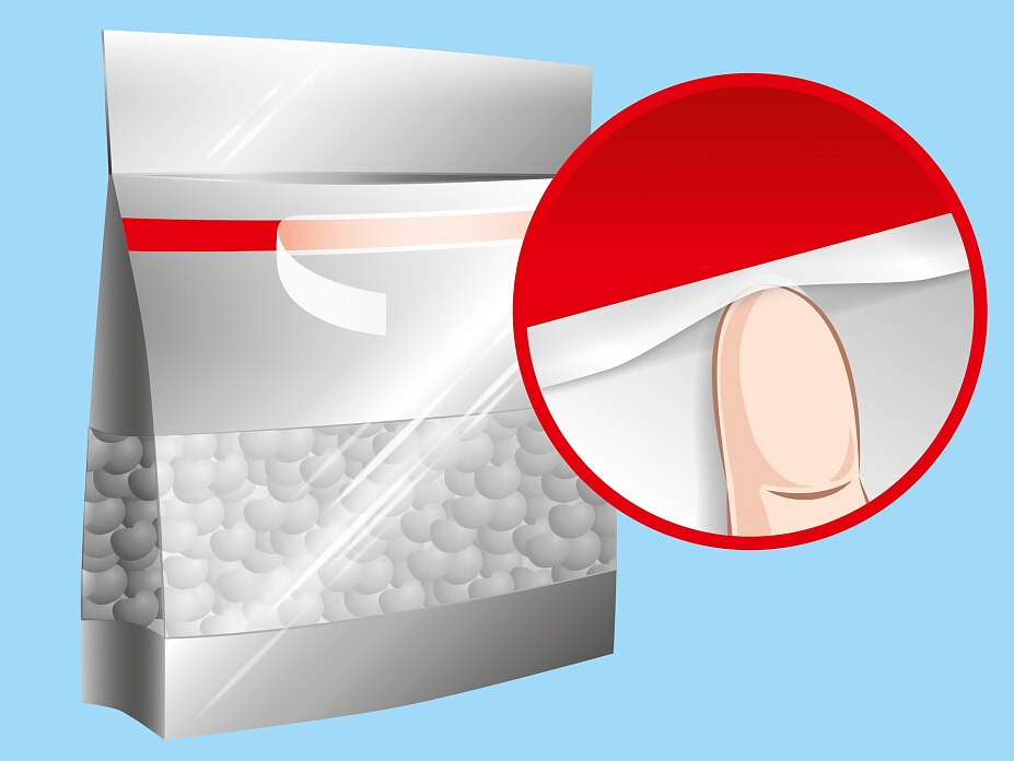 Resealable Bag Closure Fingerlift – Double Sided Resealable double-sided food packaging tape.
