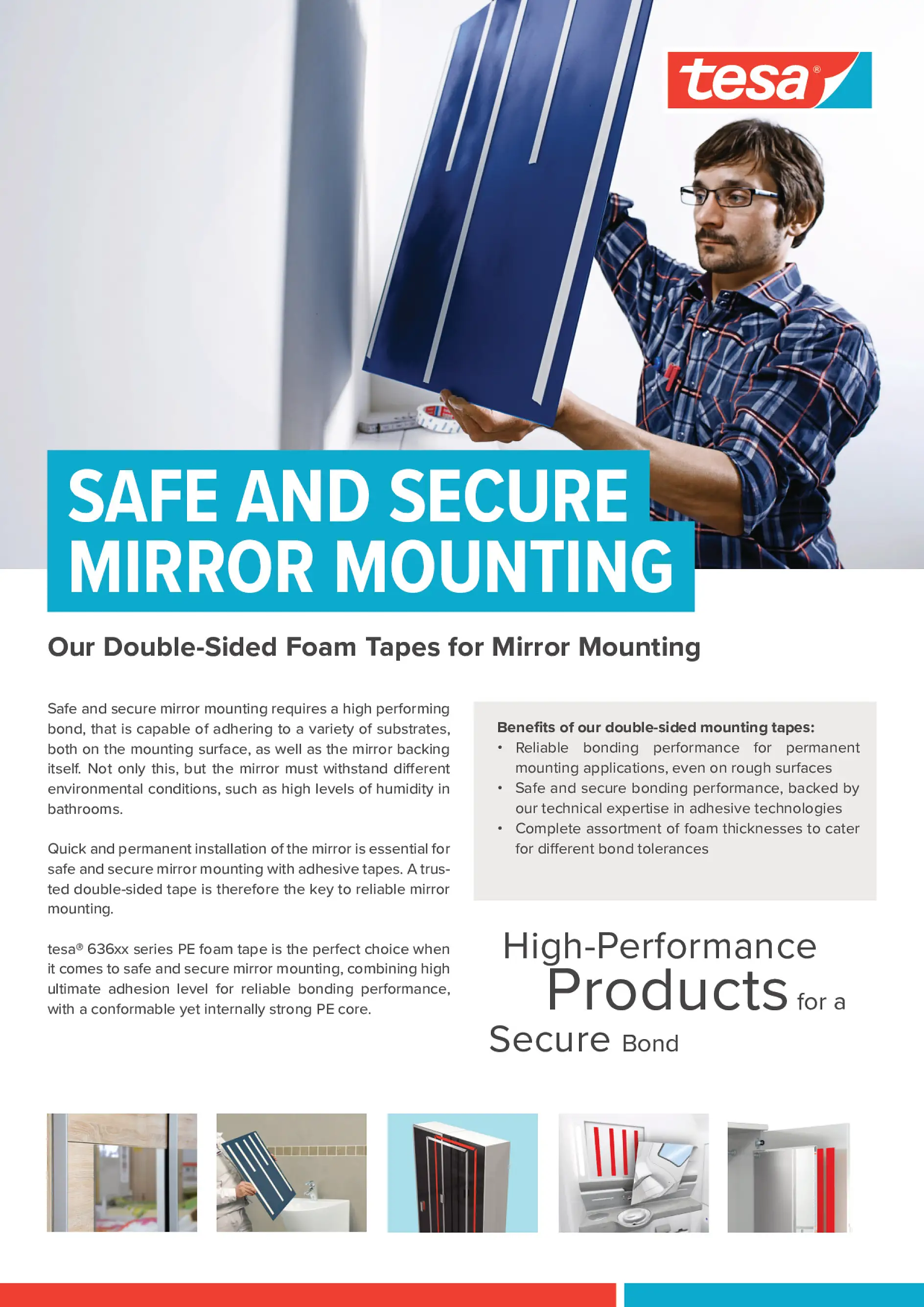 Mirror mounting solutions from tesa tape