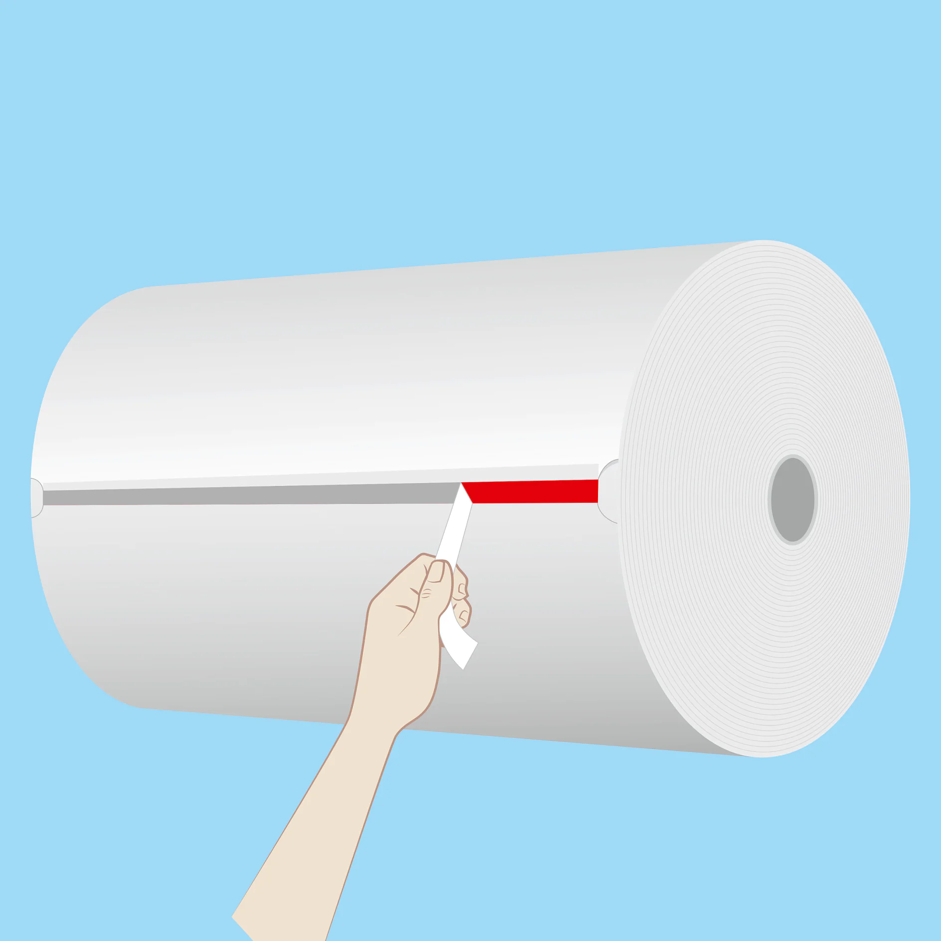 Step 10: Remove the remaining liner, pulling downwards