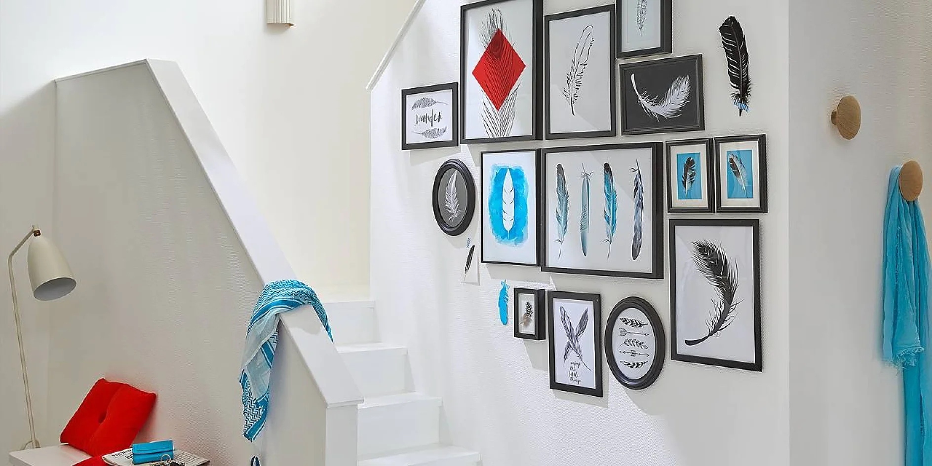 diy-feather-themed-wall-collage