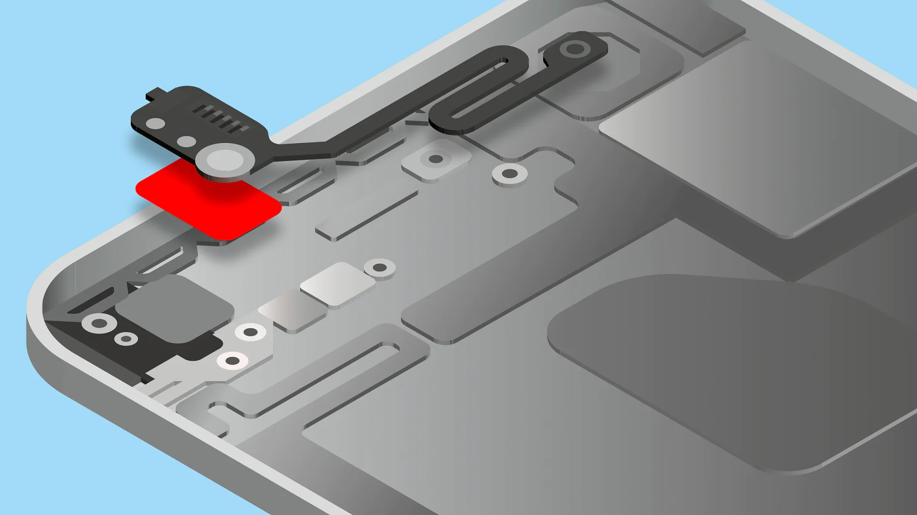 Antenna mounting with adhesive tapes