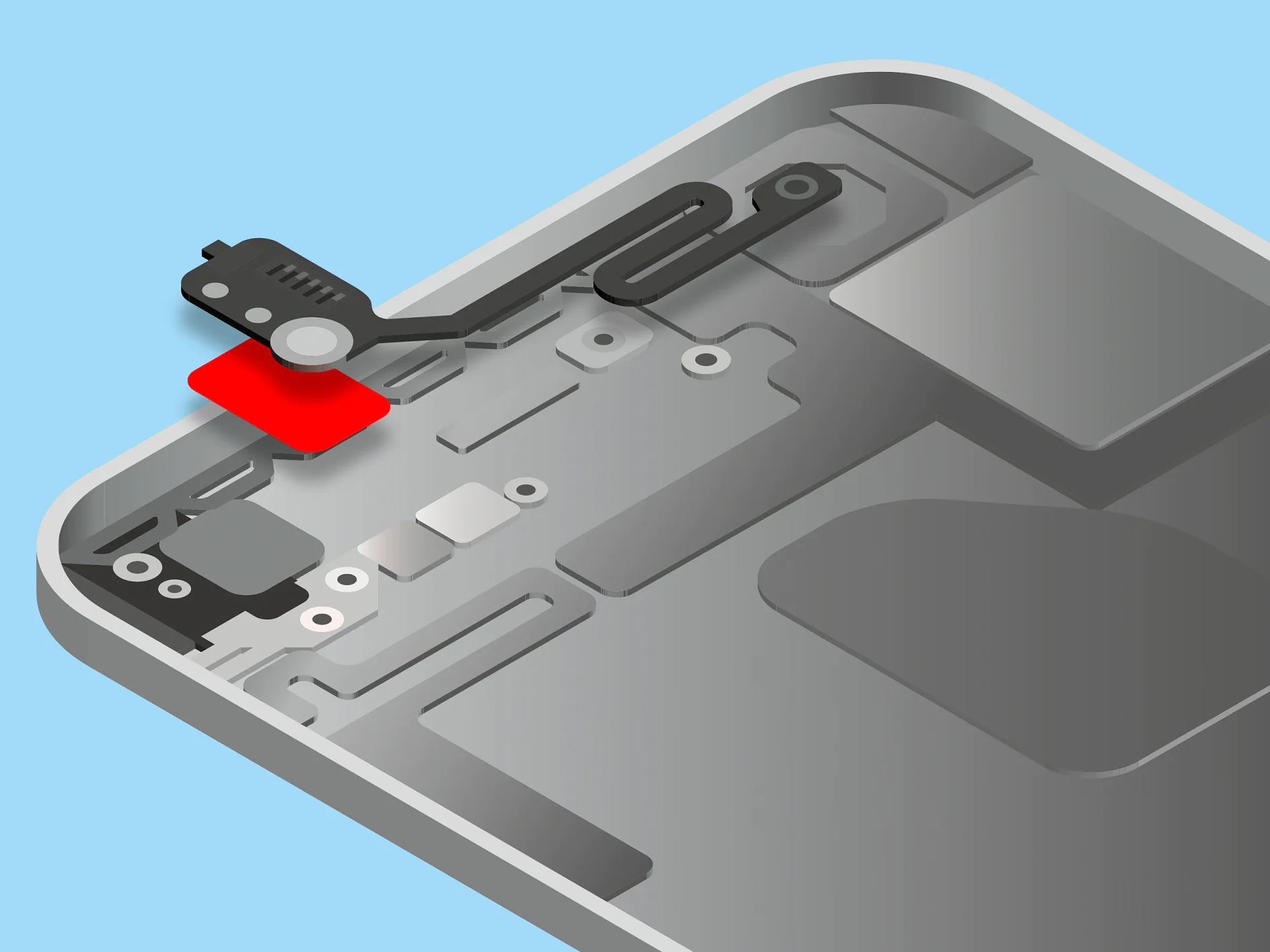 Antenna mounting with adhesive tapes