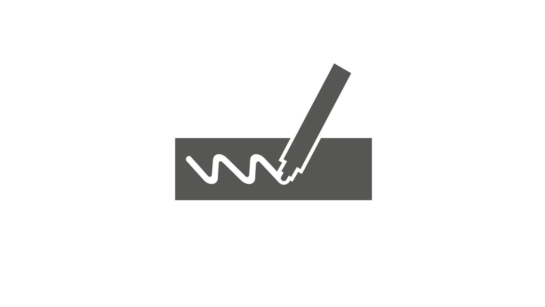 Icon of a pencil drawing on a piece of paper with a squiggly line using tesa tape. (This text has been generated by AI)