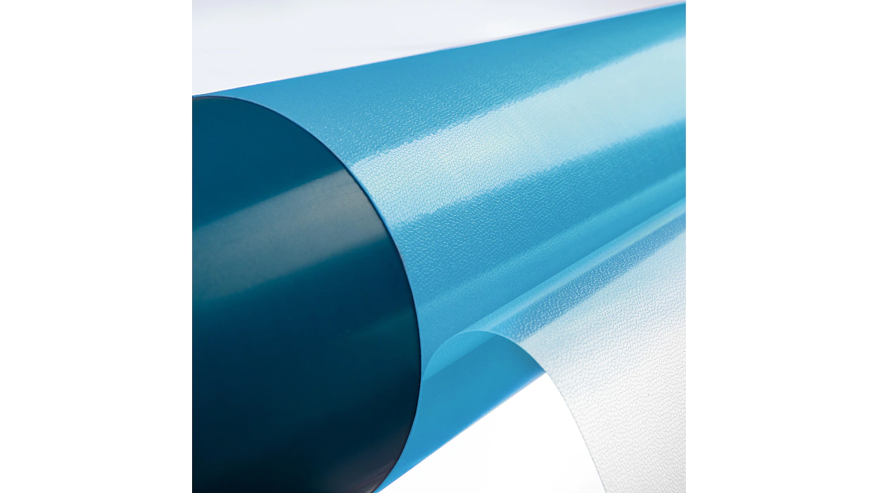 tesa® Softprint EA Flex Medium-Hard blue on sleeve with open liner