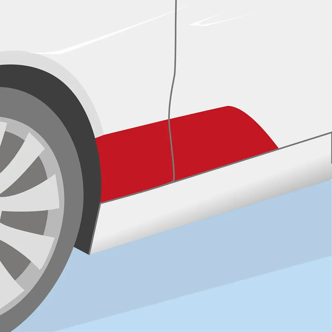 Protection of wheel arch and door edge