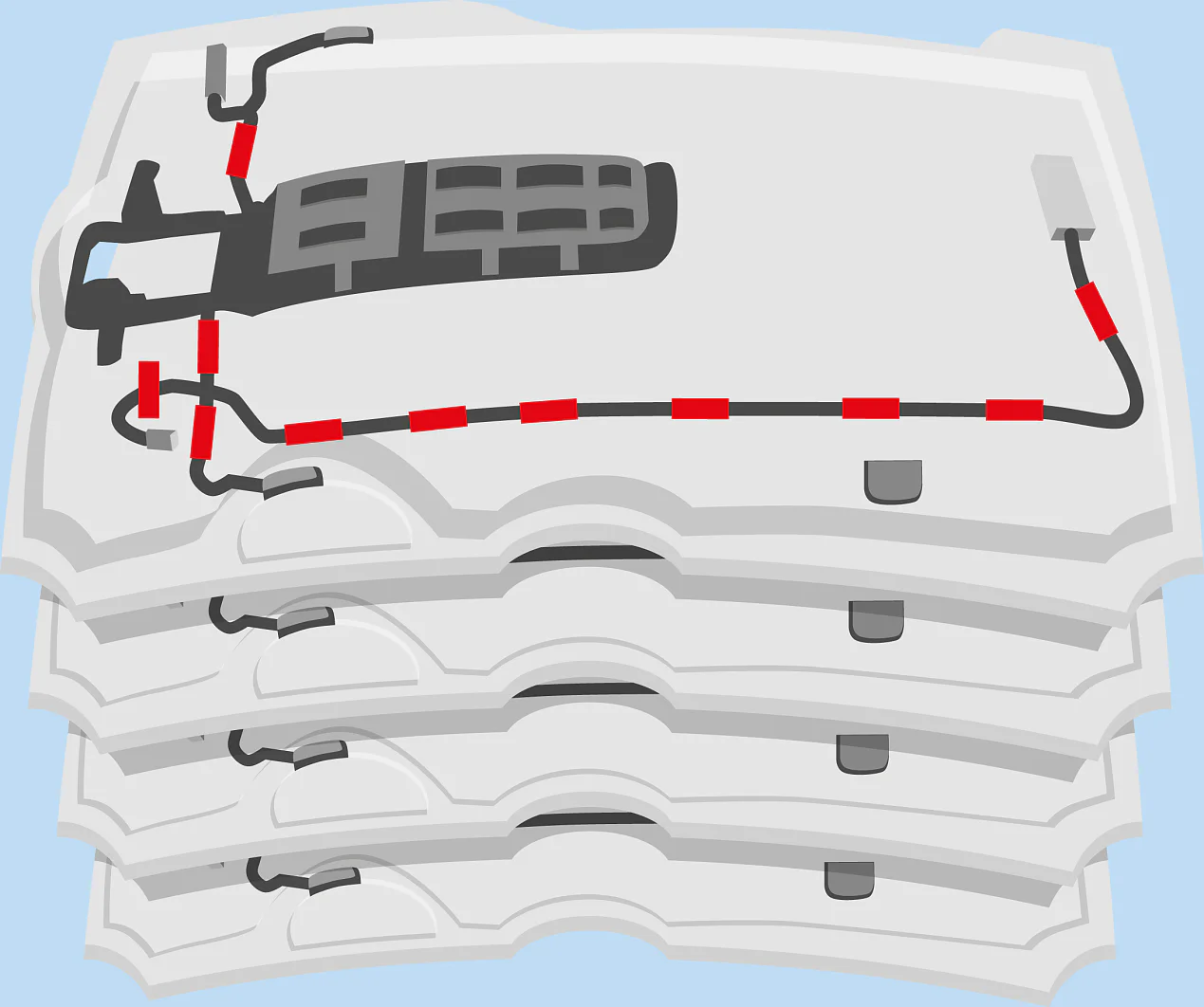 Cable mounting on headliner