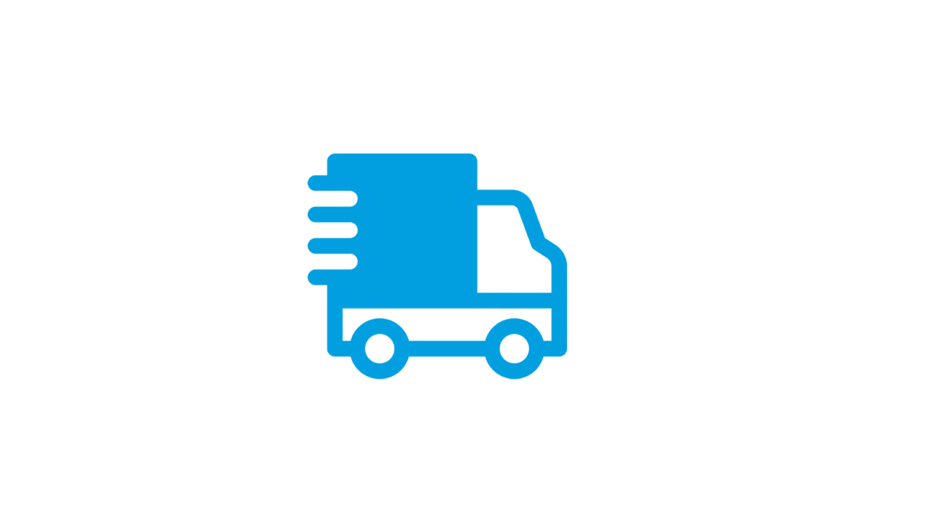 Truck icon representing reliable global logistics and well-stocked warehouses ensuring timely product availability