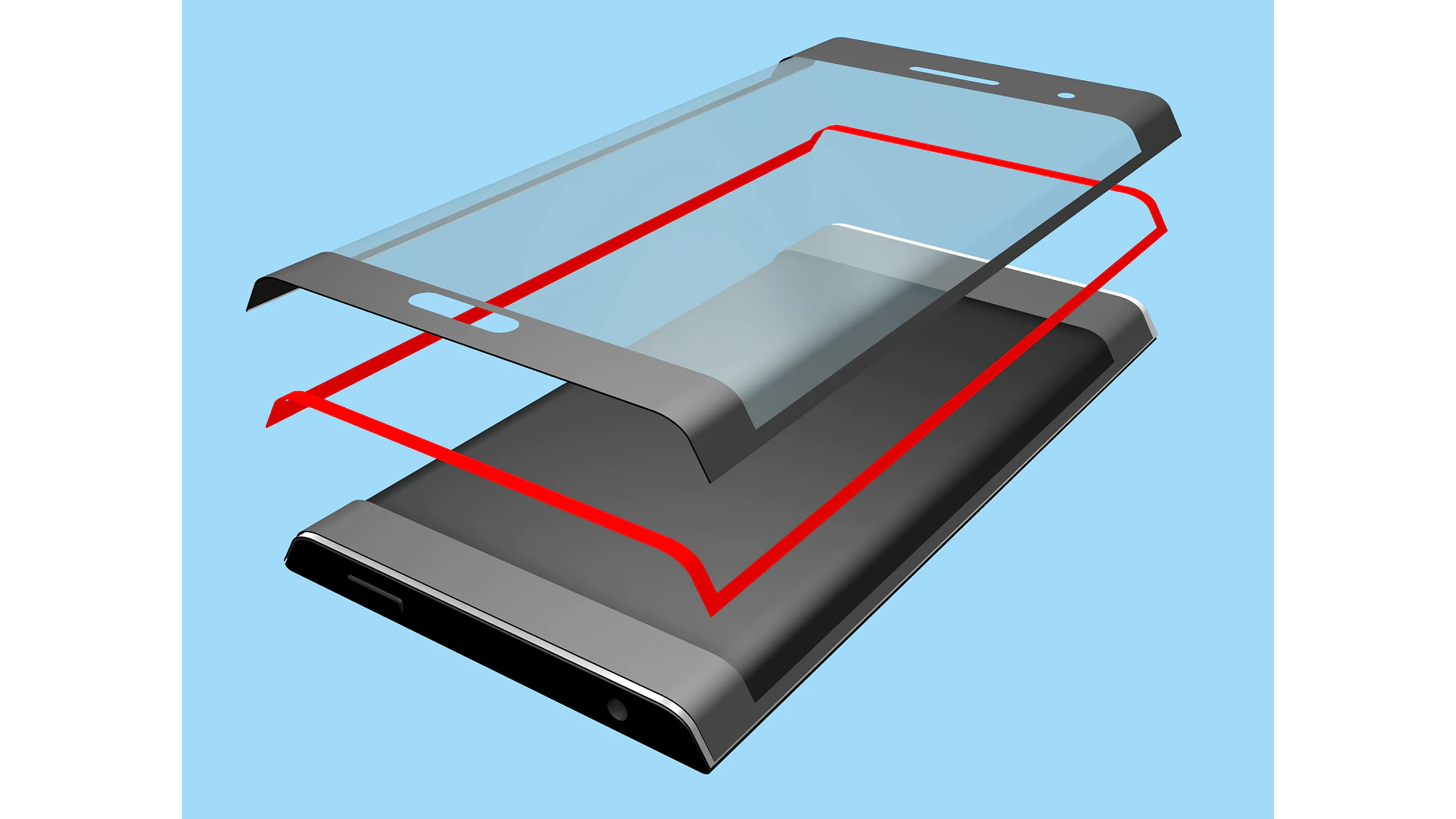 tesa-electronics-smartphone-lens-mounting-curved-edge-illustration