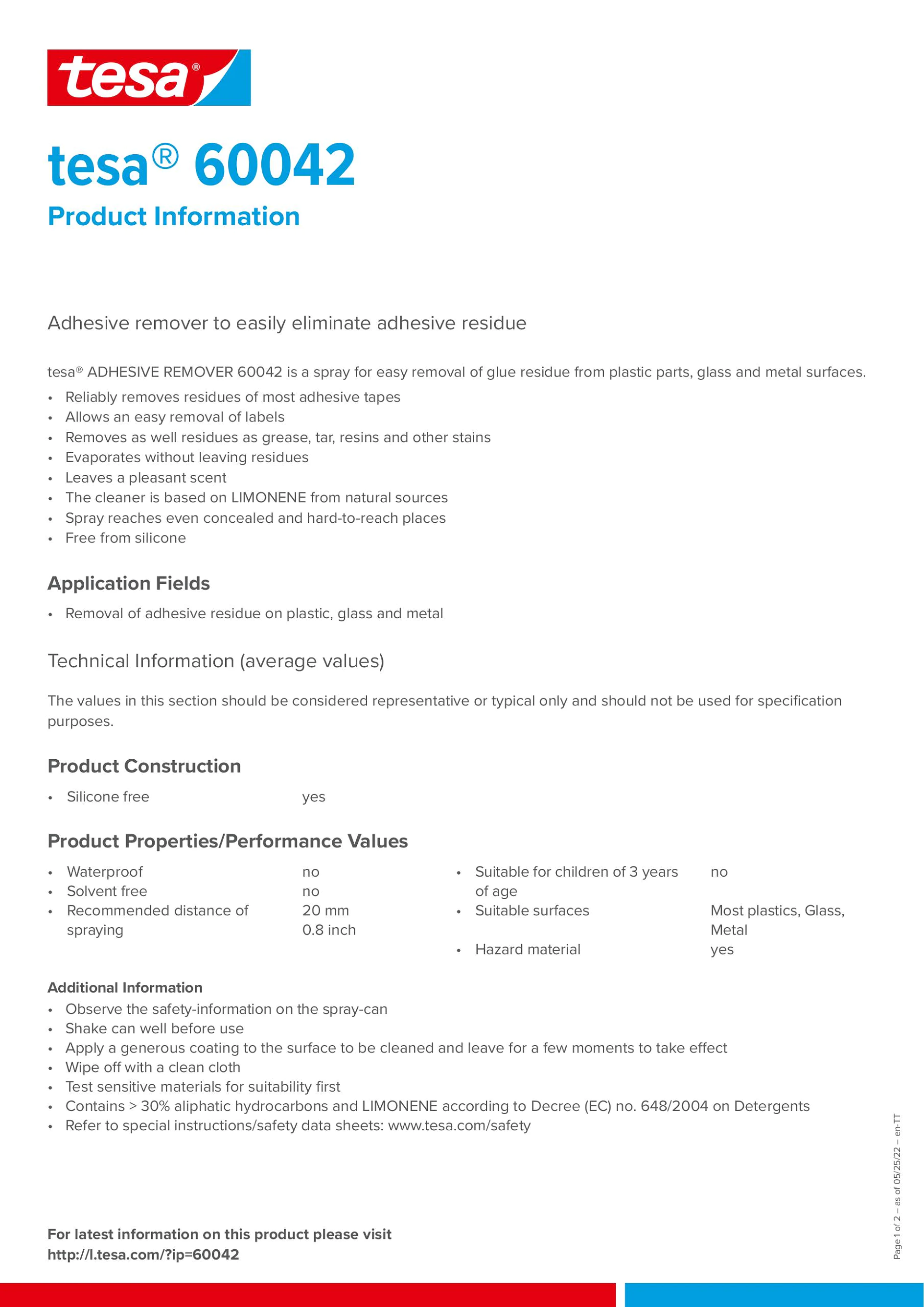 tesa® 60042 Adhesive Remover tesa