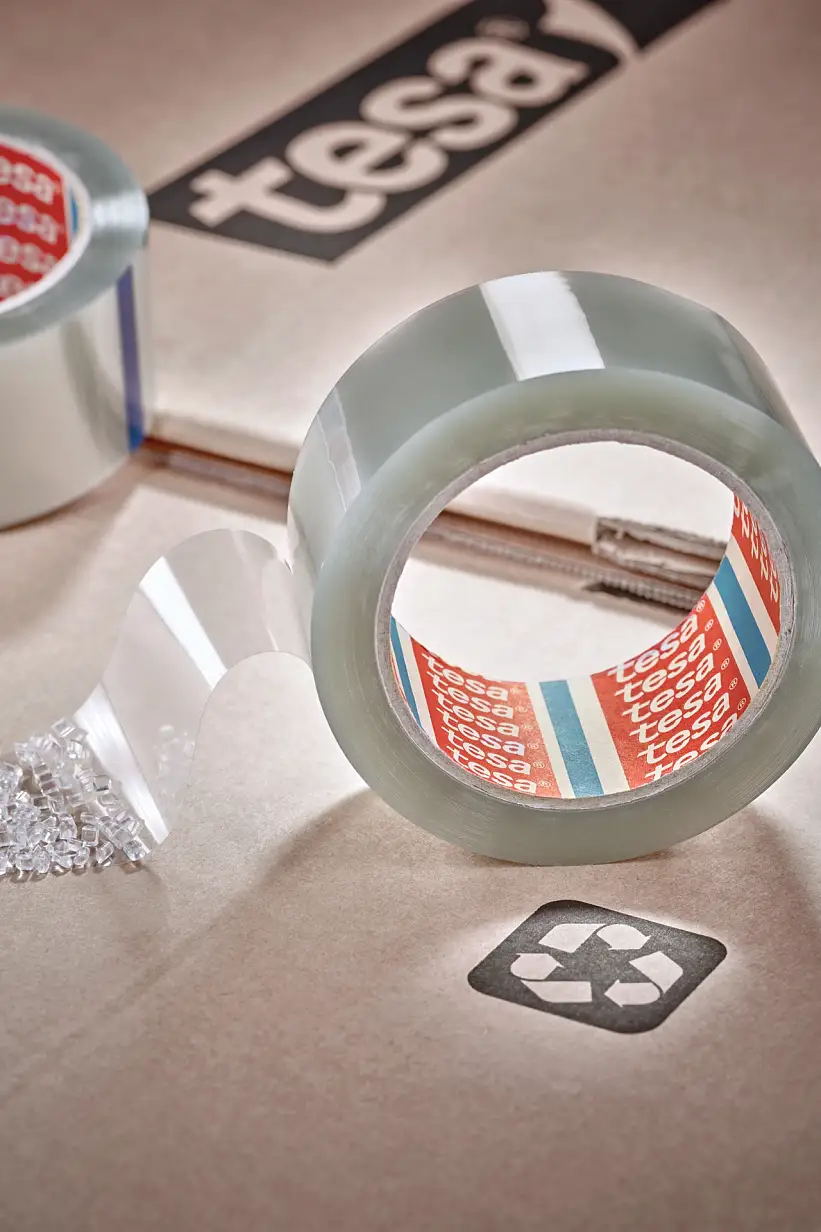 tesa is developing new, more sustainable packaging tapes that can be disposed of together with the cardboard.