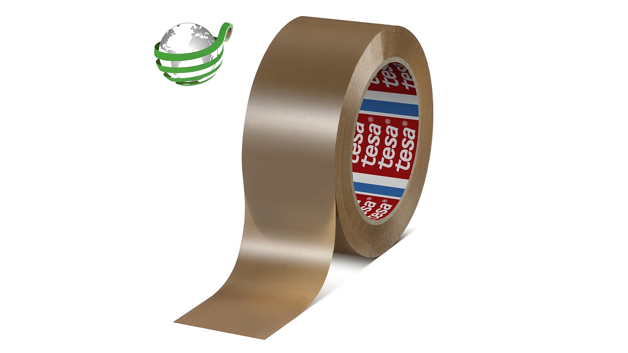 tesa-ID-60418-recycled-pet-packaging-tape-brown-60418-00004-00-with marker