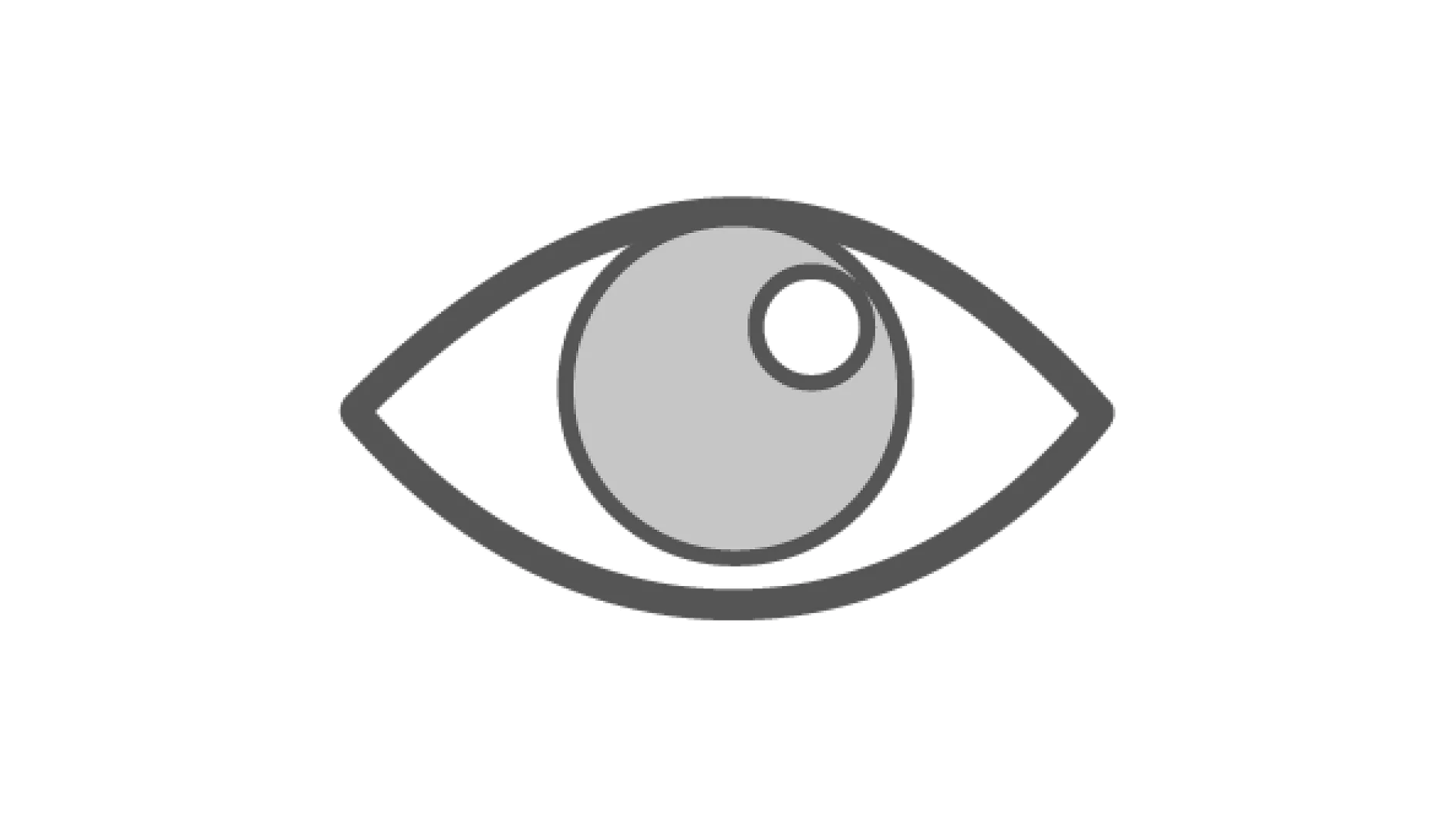 An outline of a human eye with a simple, abstract design. The eye is depicted in grayscale, with a larger dark gray circle representing the iris and a smaller white circle inside symbolizing the pupil. (This text has been generated by AI)