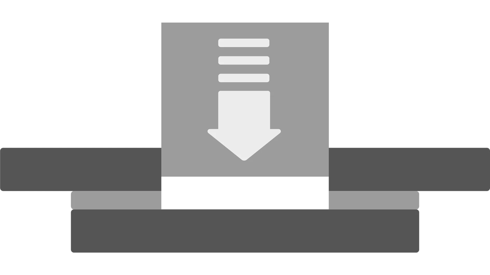 A gray icon with a downward arrow toward a horizontal slot evokes inserting tesa tape; rectangles hint at a device or dispenser. (This text has been generated by AI)