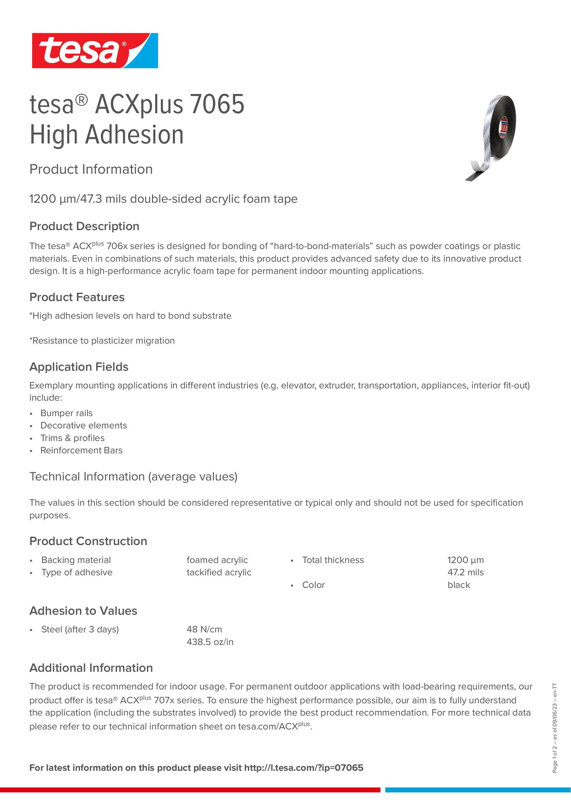 tesa® ACXplus 7065 High Adhesion - tesa