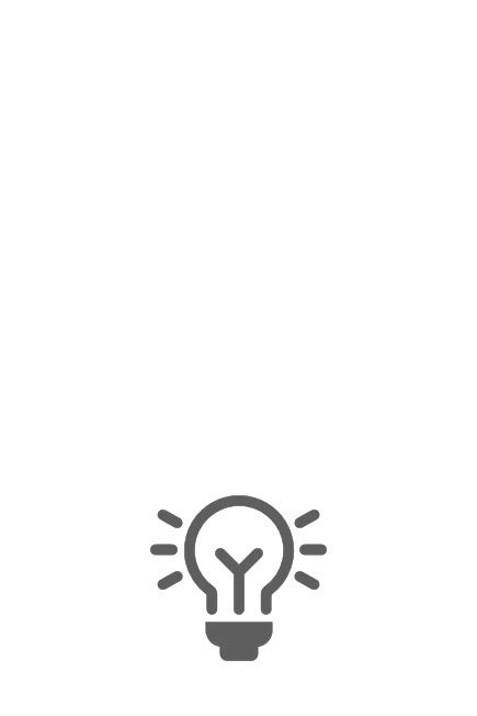A black and white image of a lightbulb icon at the bottom, emitting small lines to indicate illumination. Above the lightbulb, there are three vertical dots aligned in a row. The background is plain white. (This text has been generated by AI)