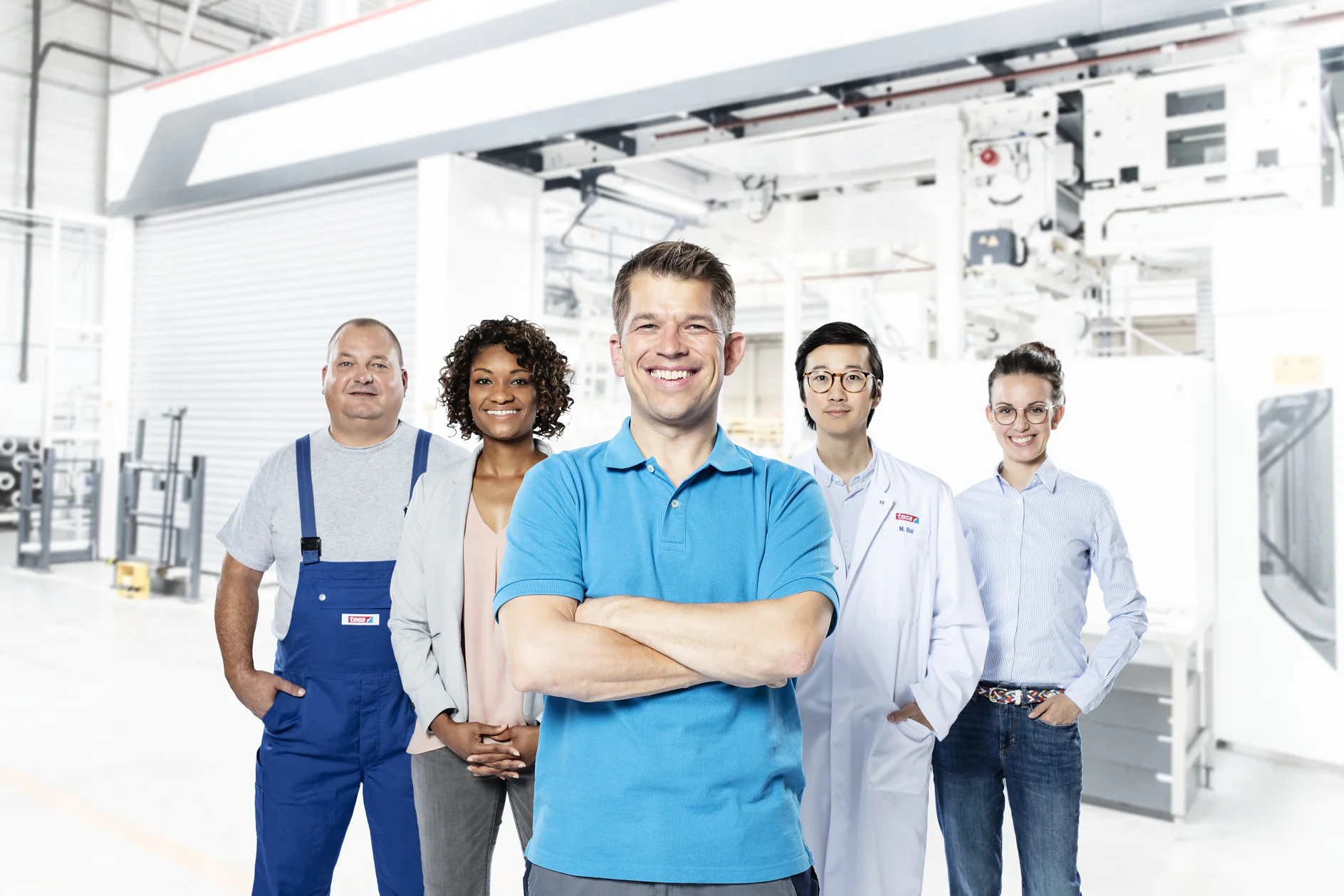 Happy flexo printer with tesa support team Happy flexo printer with tesa support team