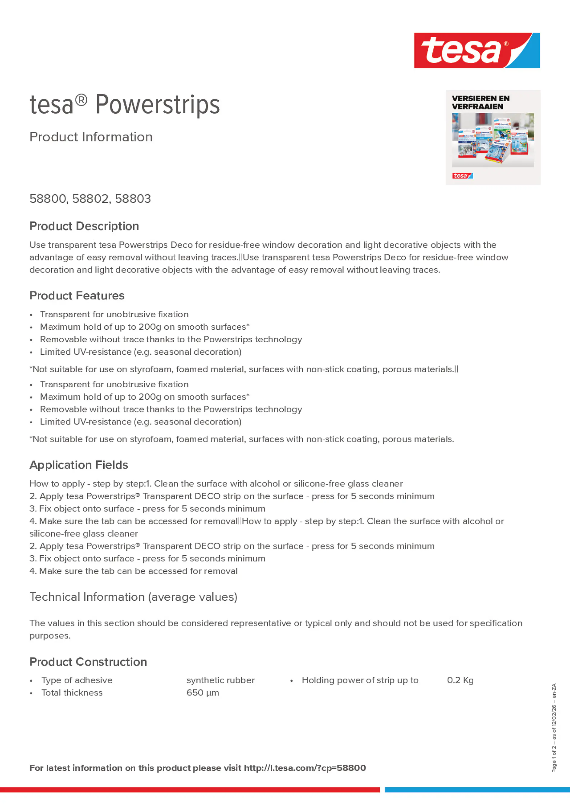 Product information_tesa® Powerstrips 58800_en-ZA