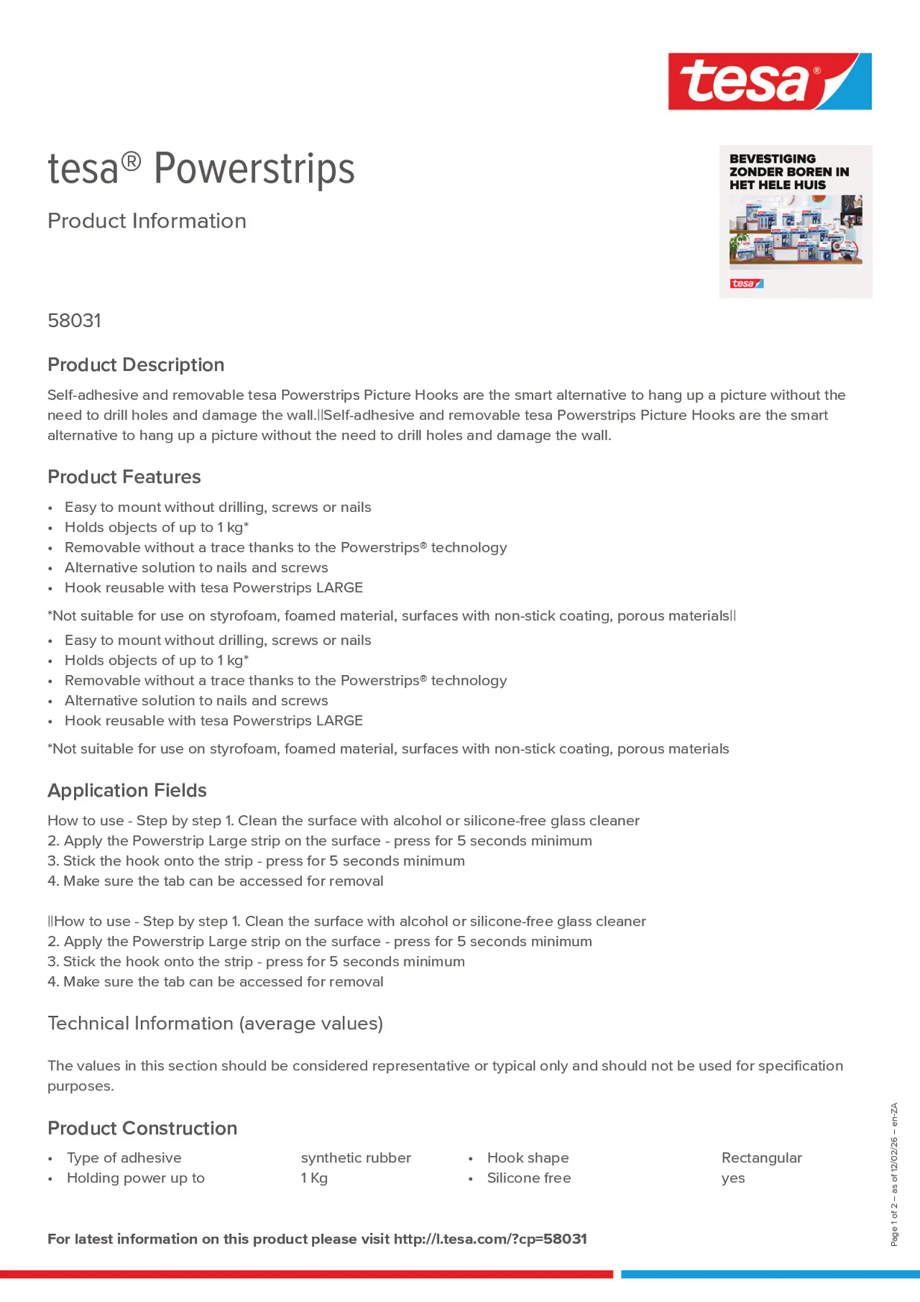 Product information_tesa® Powerstrips 58031_en-ZA