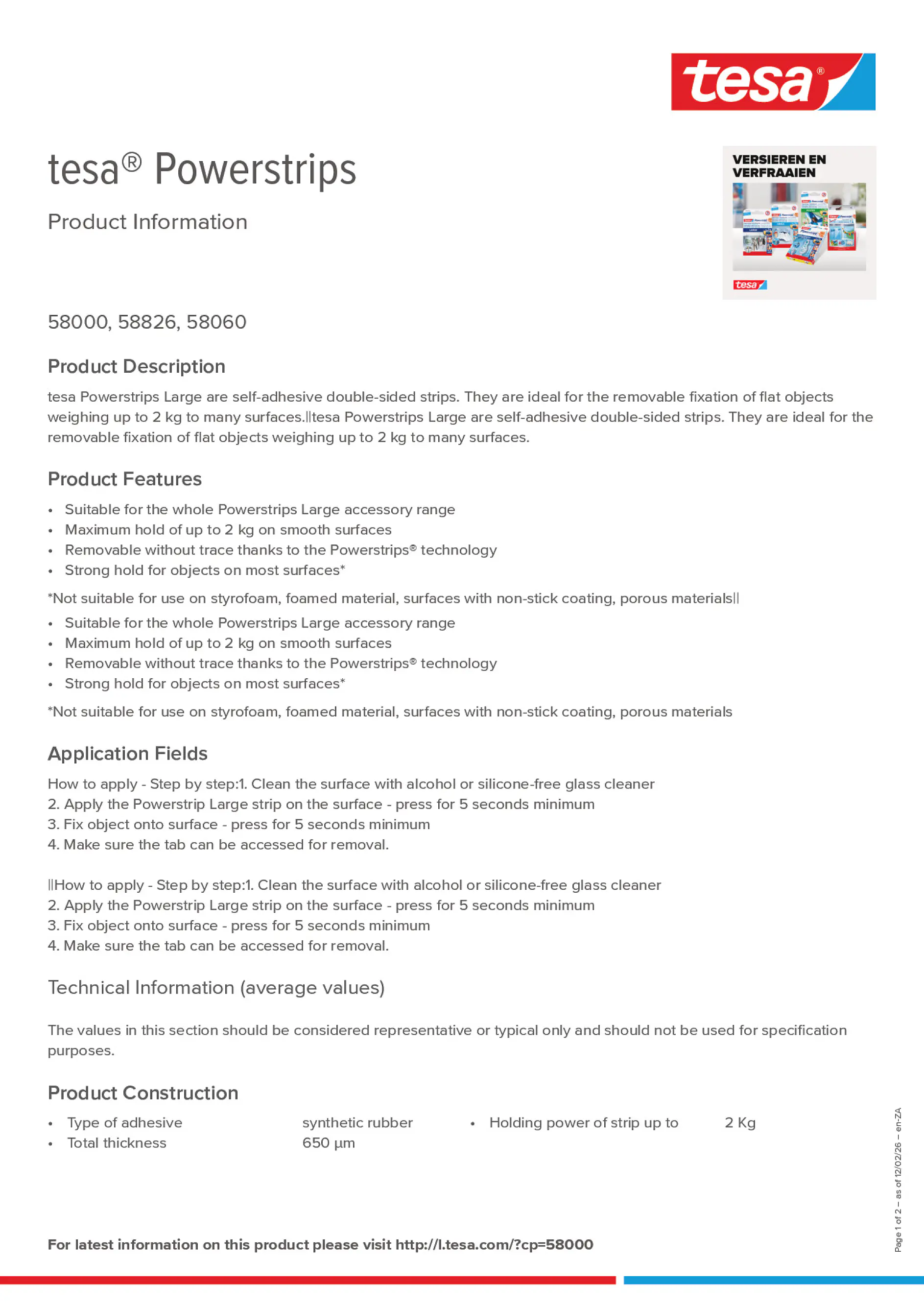 Product information_tesa® Powerstrips 58060_en-ZA