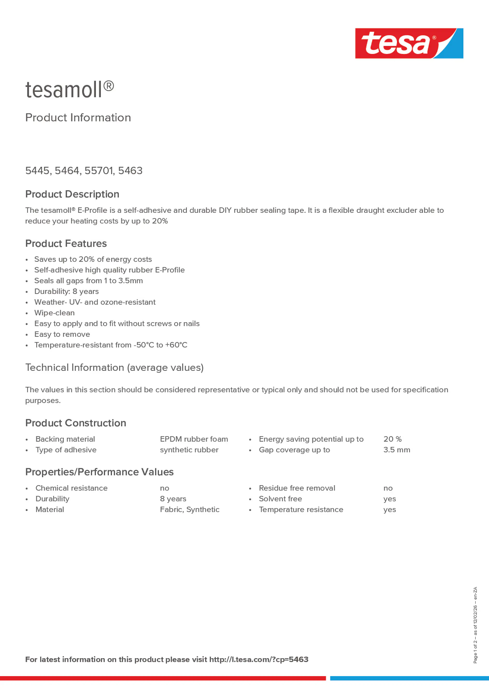Product information_tesamoll® 5499_en-ZA