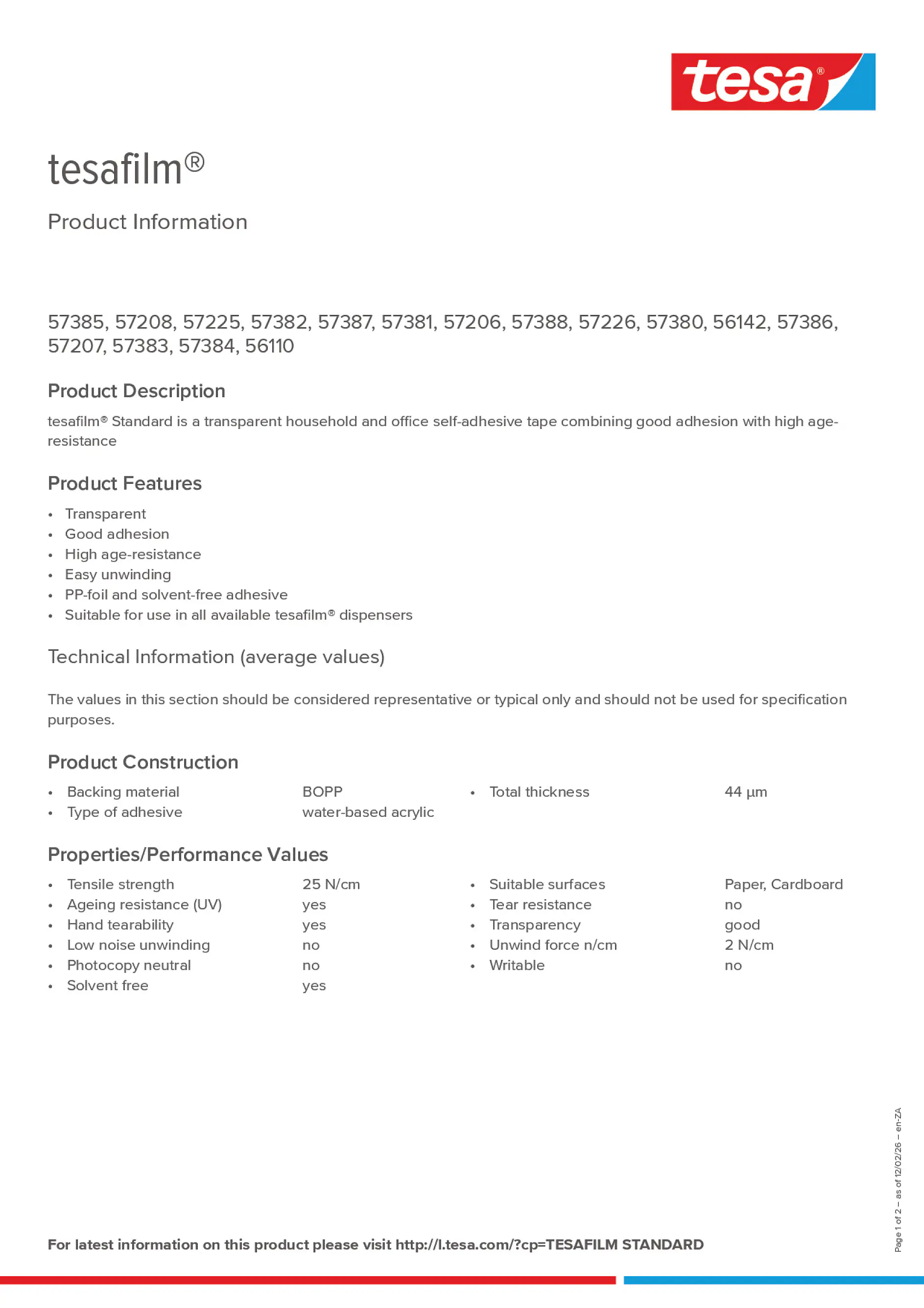 Product information_tesafilm® 57226_en-ZA