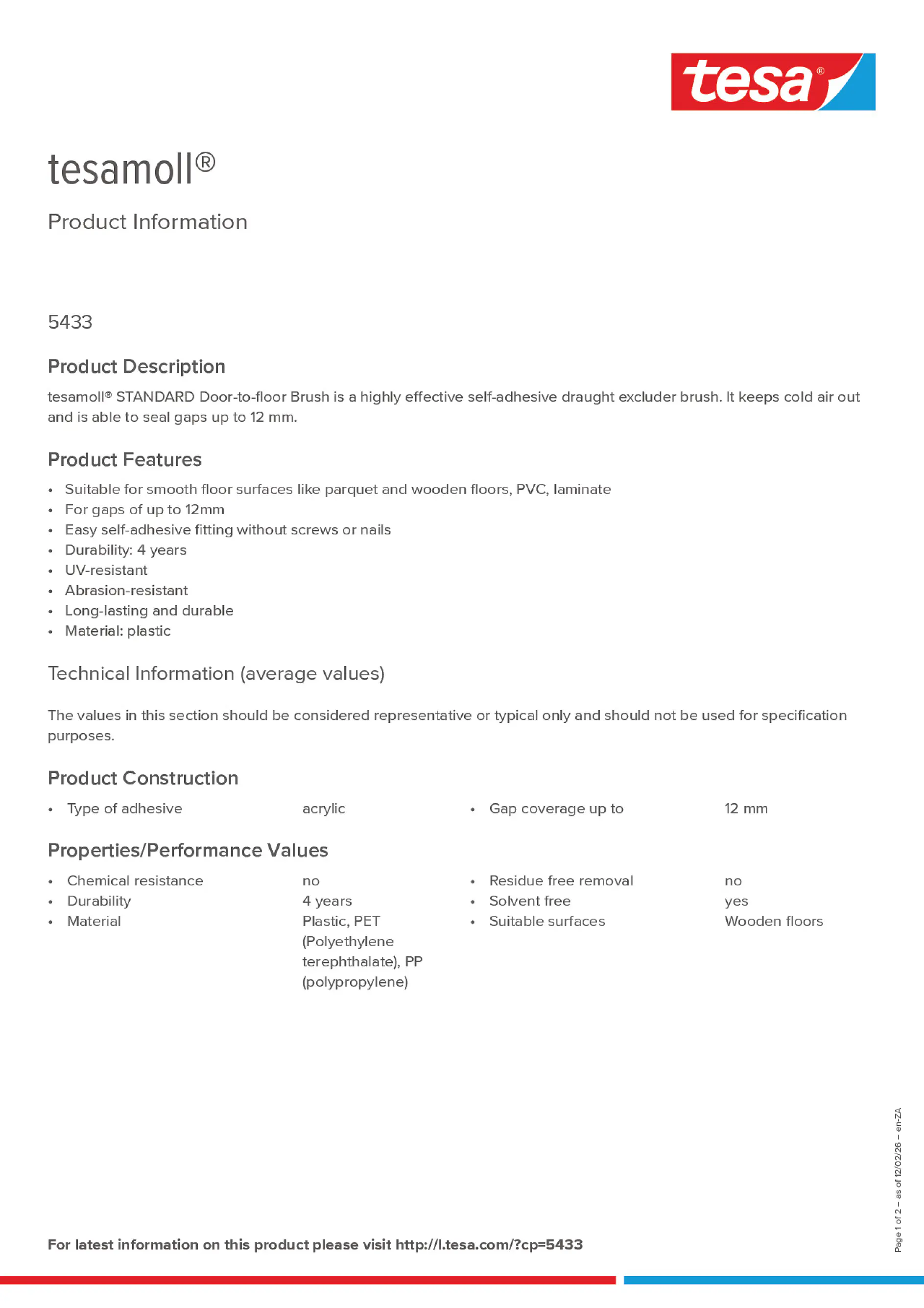 Product information_tesamoll® 05433_en-ZA