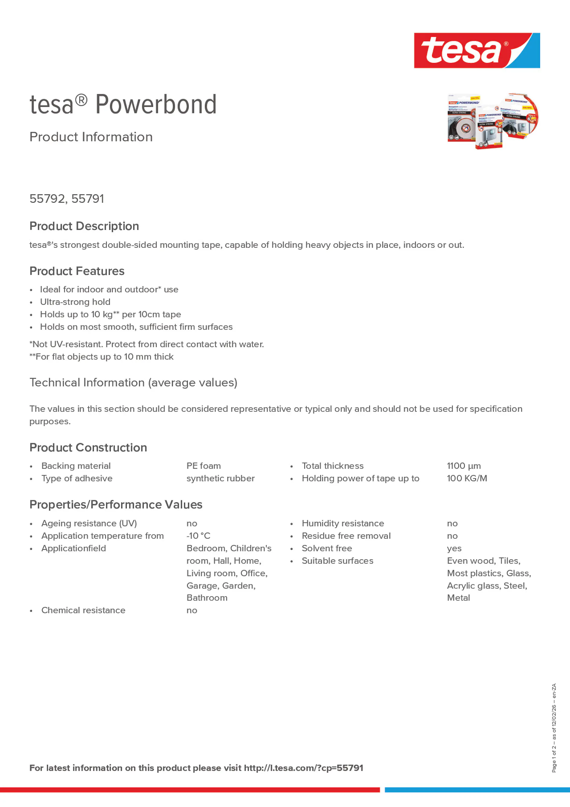 Product information_tesa® Powerbond 55791_en-ZA