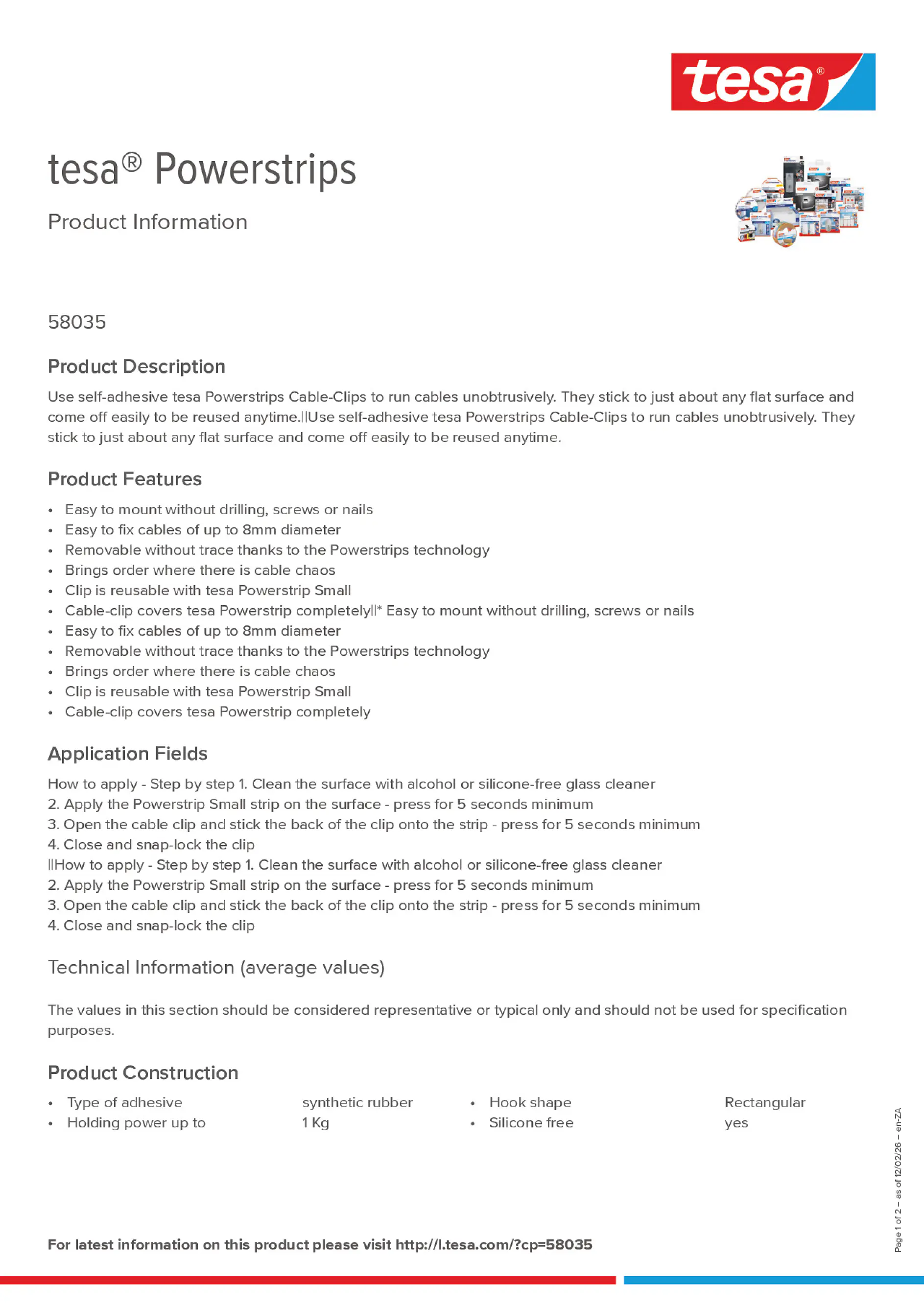 Product information_tesa® Powerstrips 58035_en-ZA