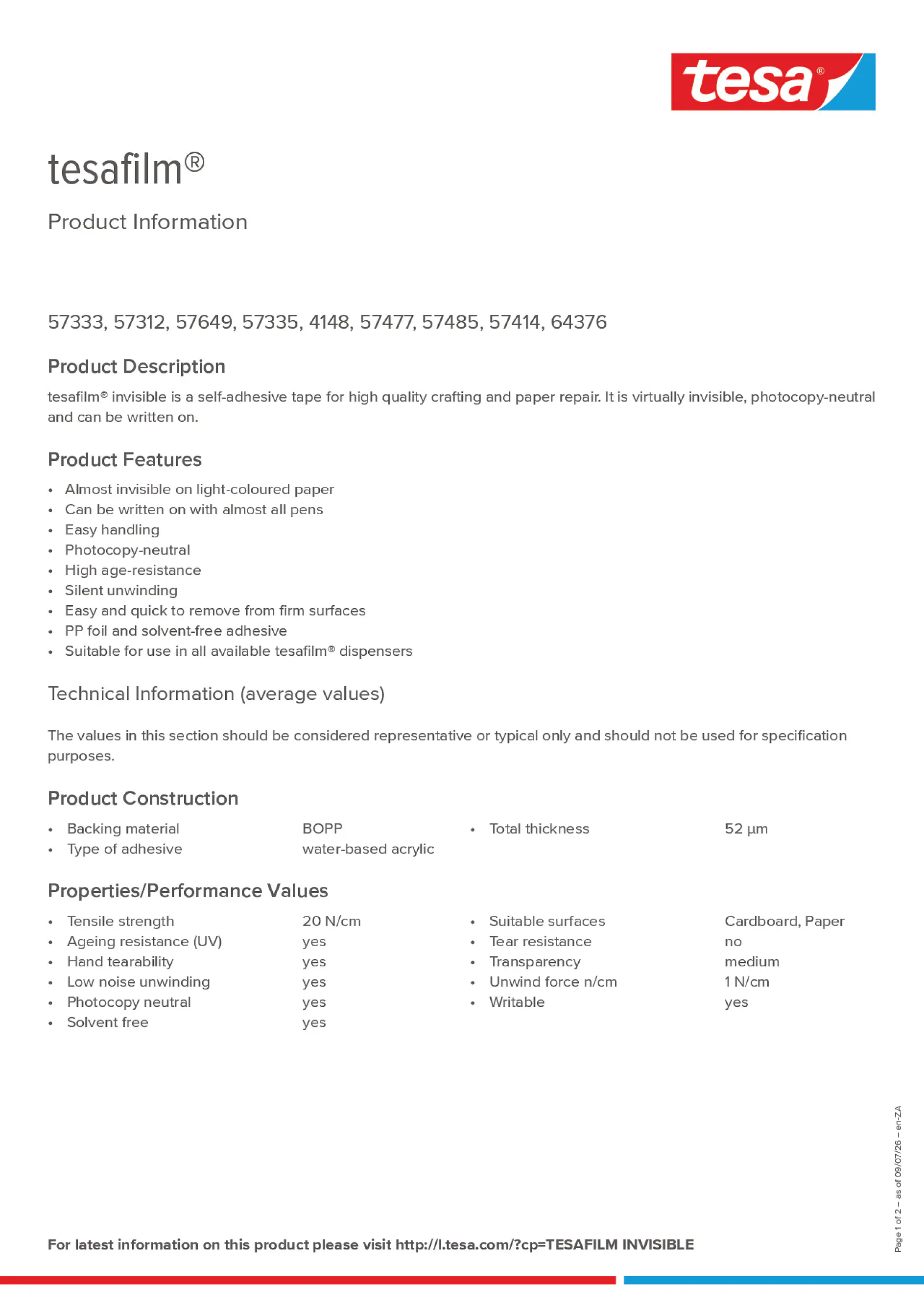 Product information_tesafilm® 4148_en-ZA