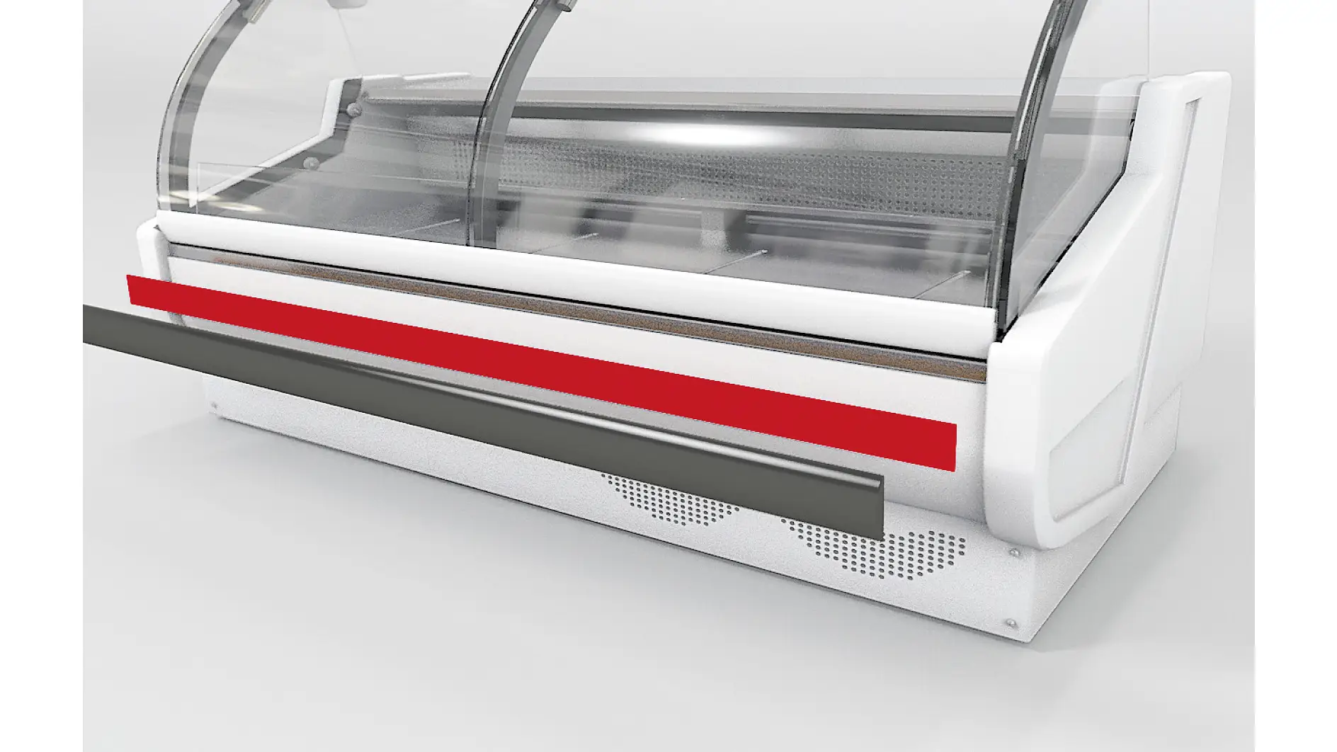 Bumper rails are mounted on the metal housing of an appliance by using adhesive tape.