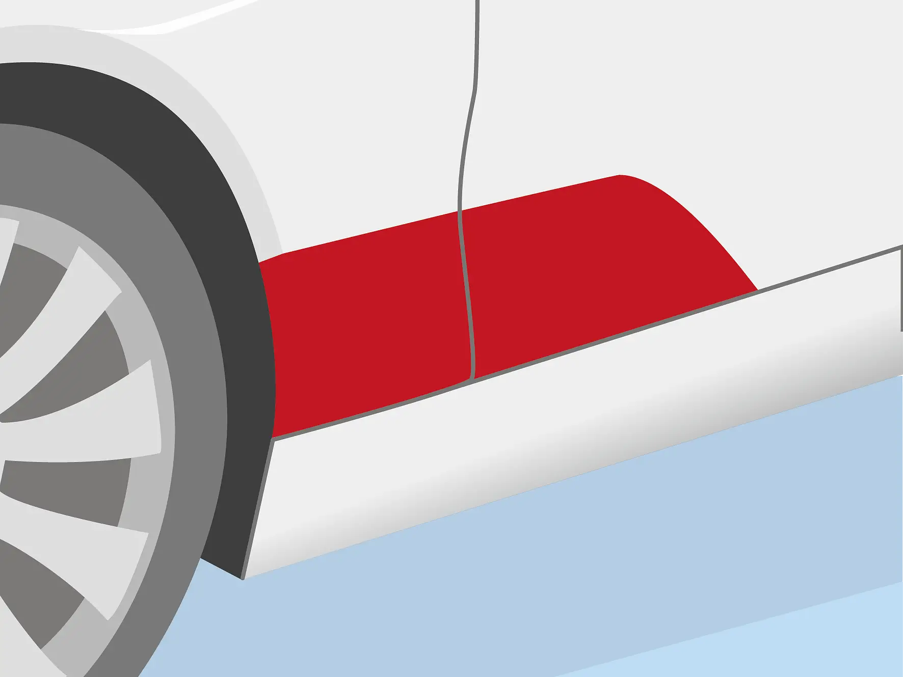 Protection of wheel arch and door edge