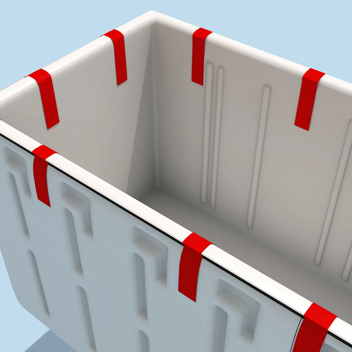 During injection the form is tightly held together by using adhesive tape.