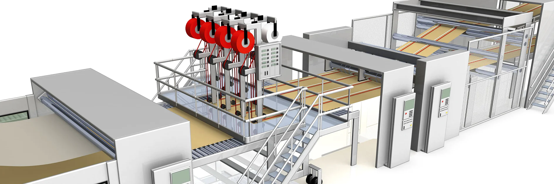 In-line design tape application corrugator