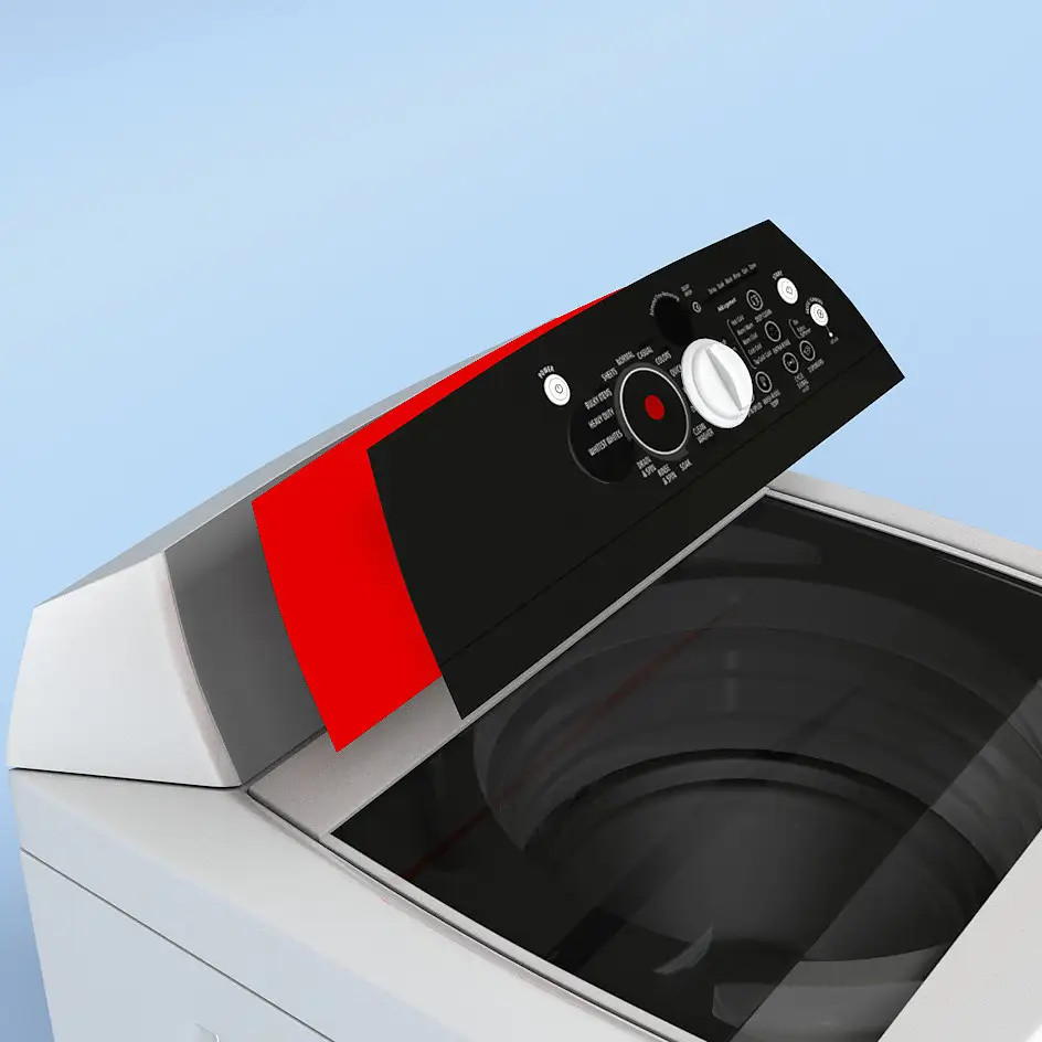 Membrane switches are mounted to a washing machine by using an adhesive tape