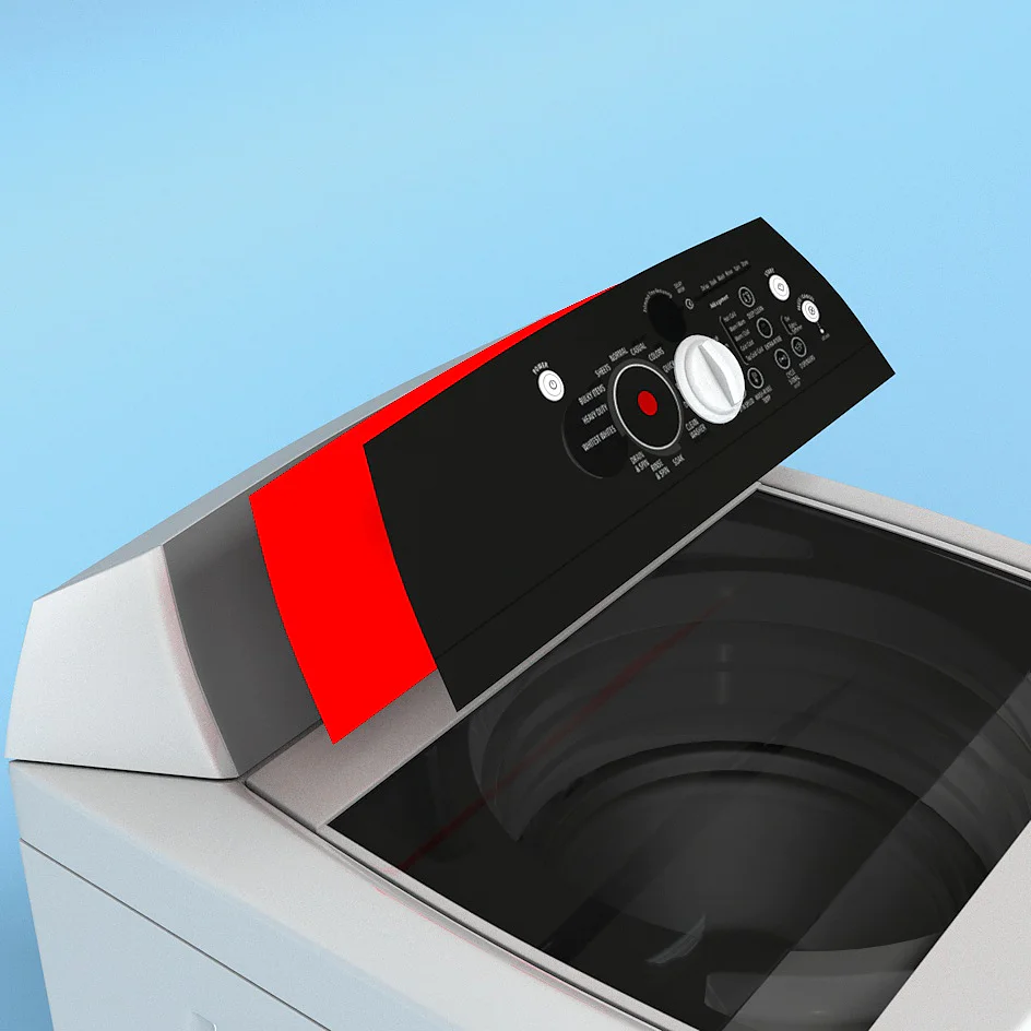 Membrane switches are mounted to a washing machine by using an adhesive tape