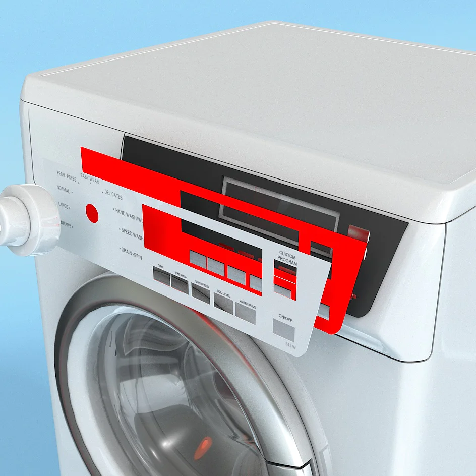 Displays are mounted to the device with double-sided tape.
