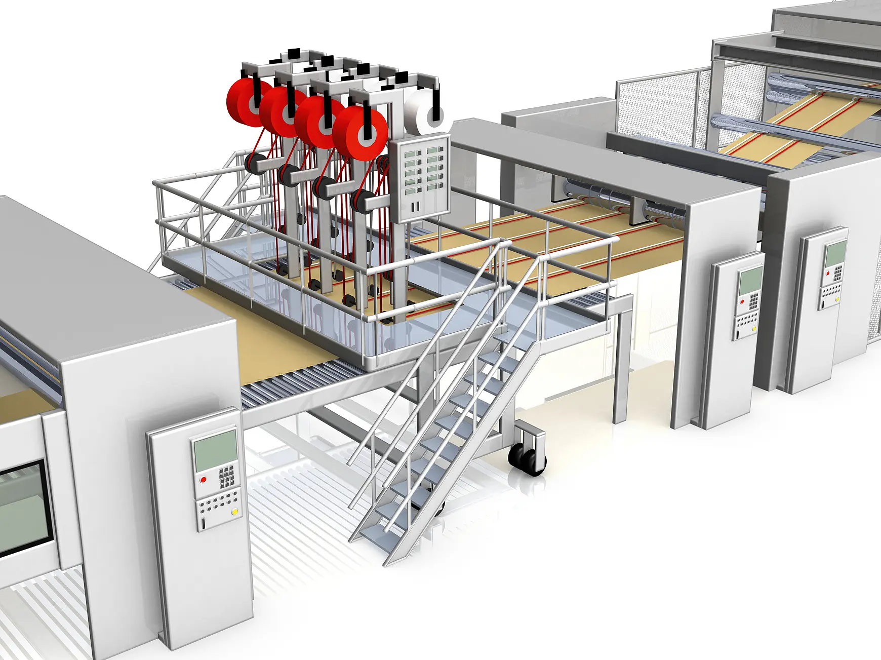 In-line design tape application corrugator