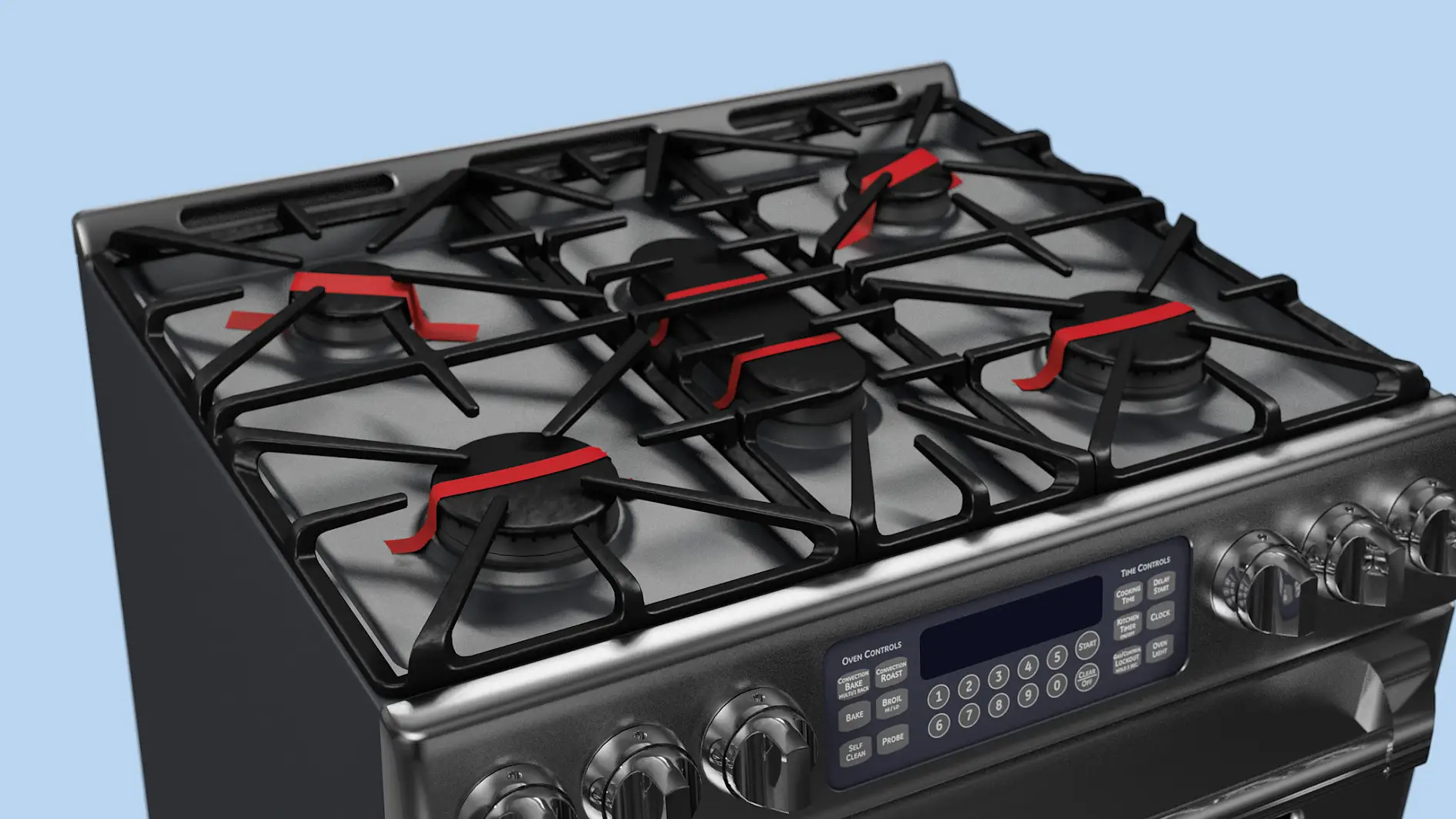 During transport the metal cooktop is kept in place by using adhesive tape.