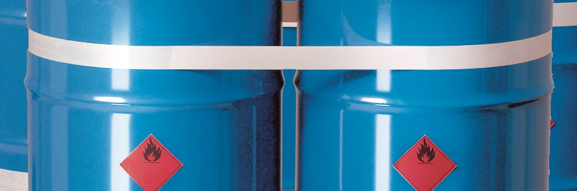 Two steel barrels with icon