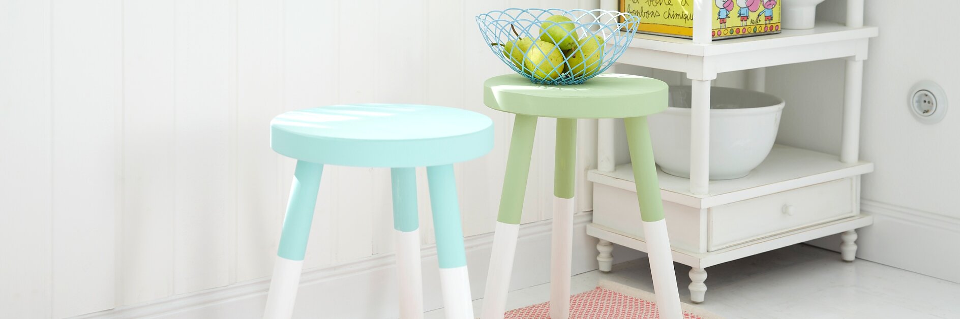 Stool in pastel tones