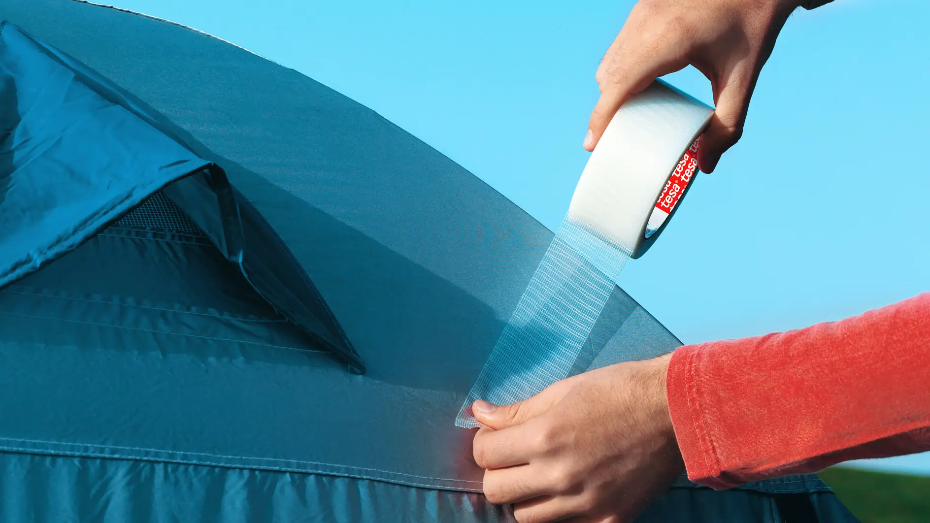 Powerful duct tape for repairs inside and outside