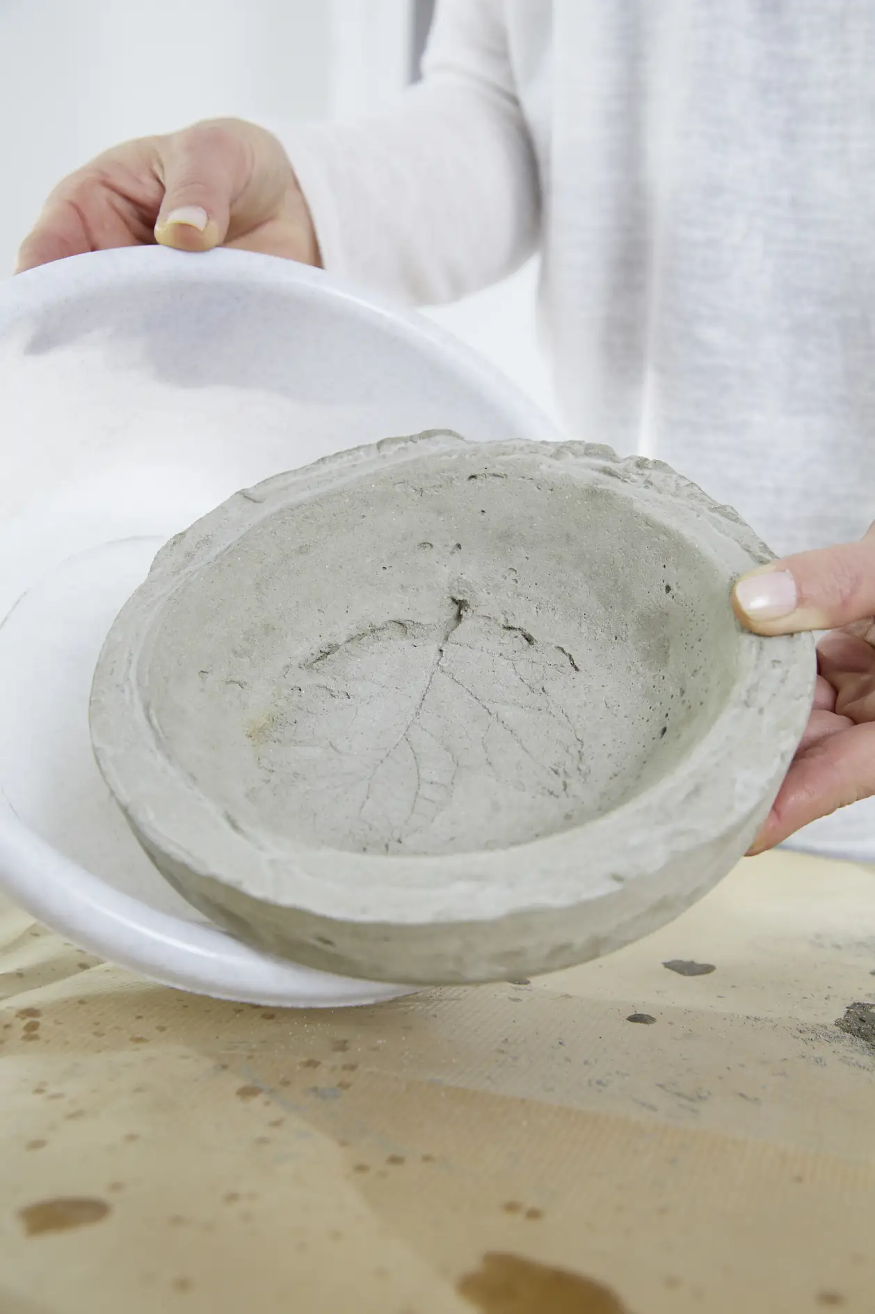Removing the bowl from the form.