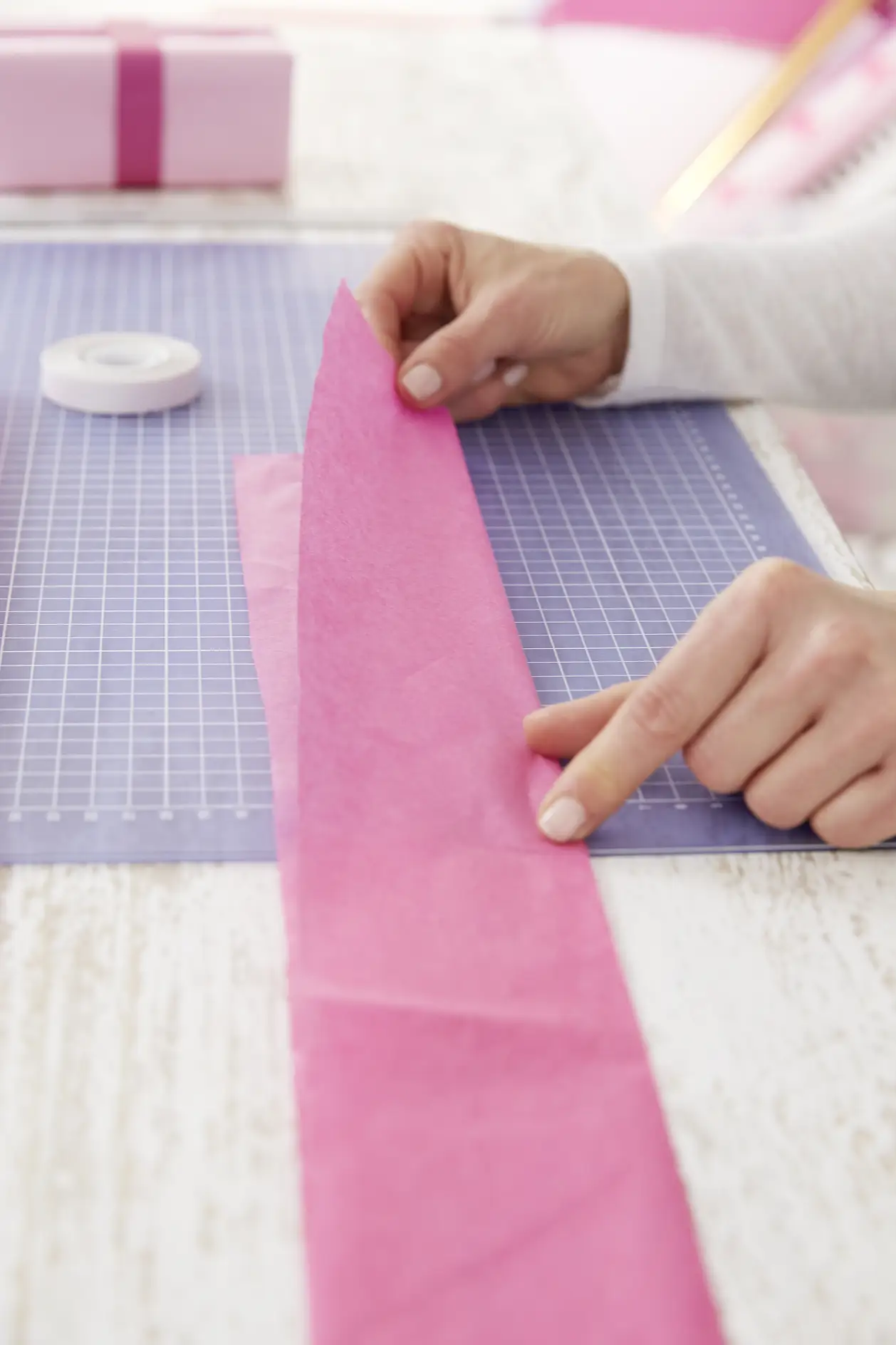 Fold the silk paper