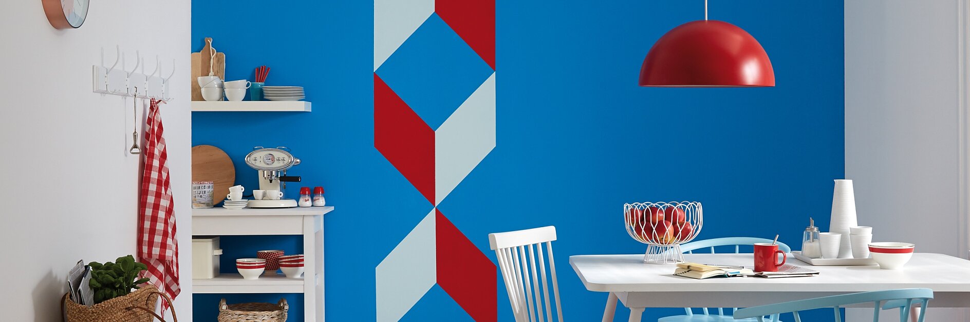 DIY wall design pattern in kitchen.