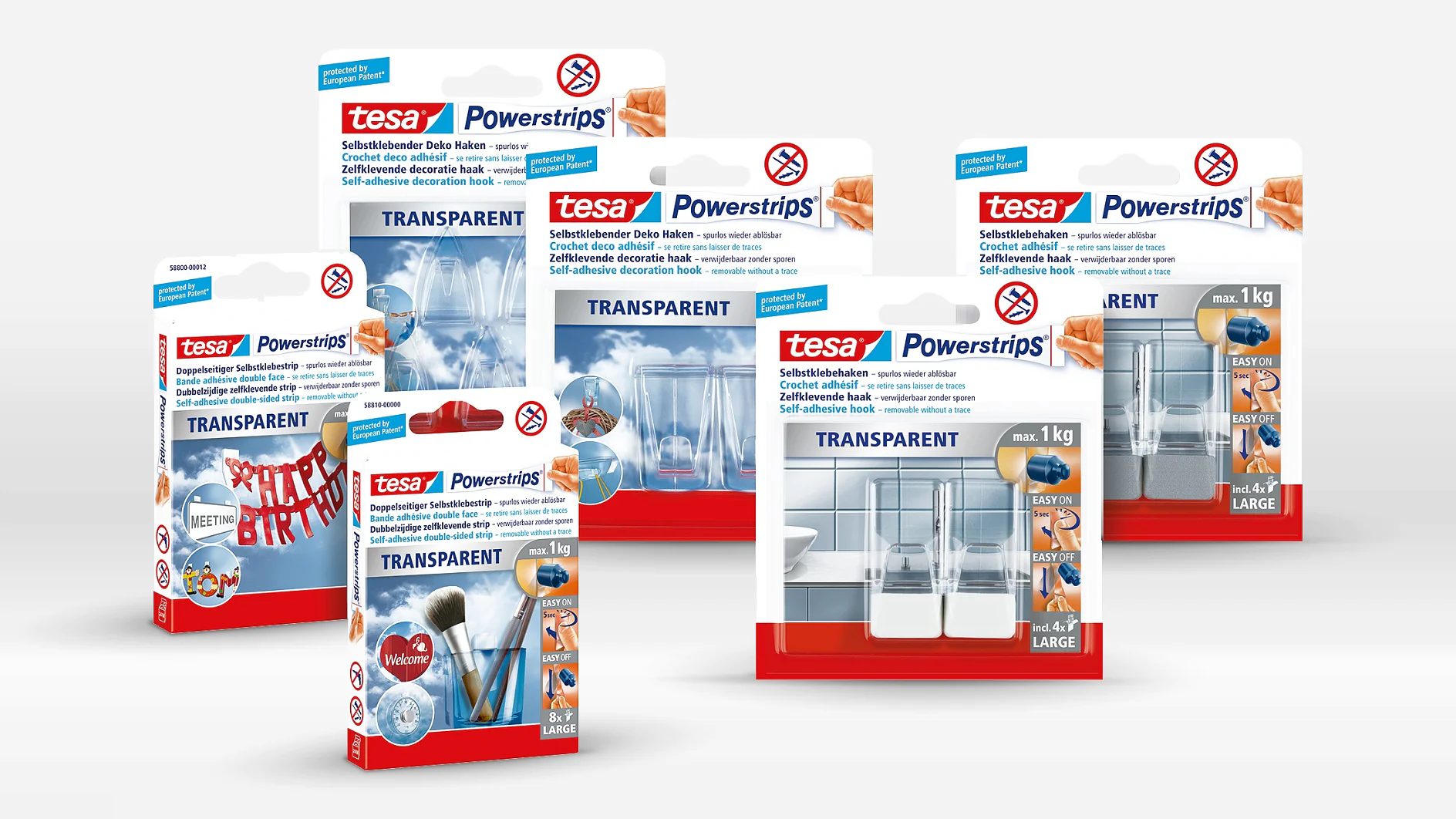 tesa Powerstrips® transparent is the consequent answer to the rapidly growing and highly consumer relevant trend of seasonal decorations.