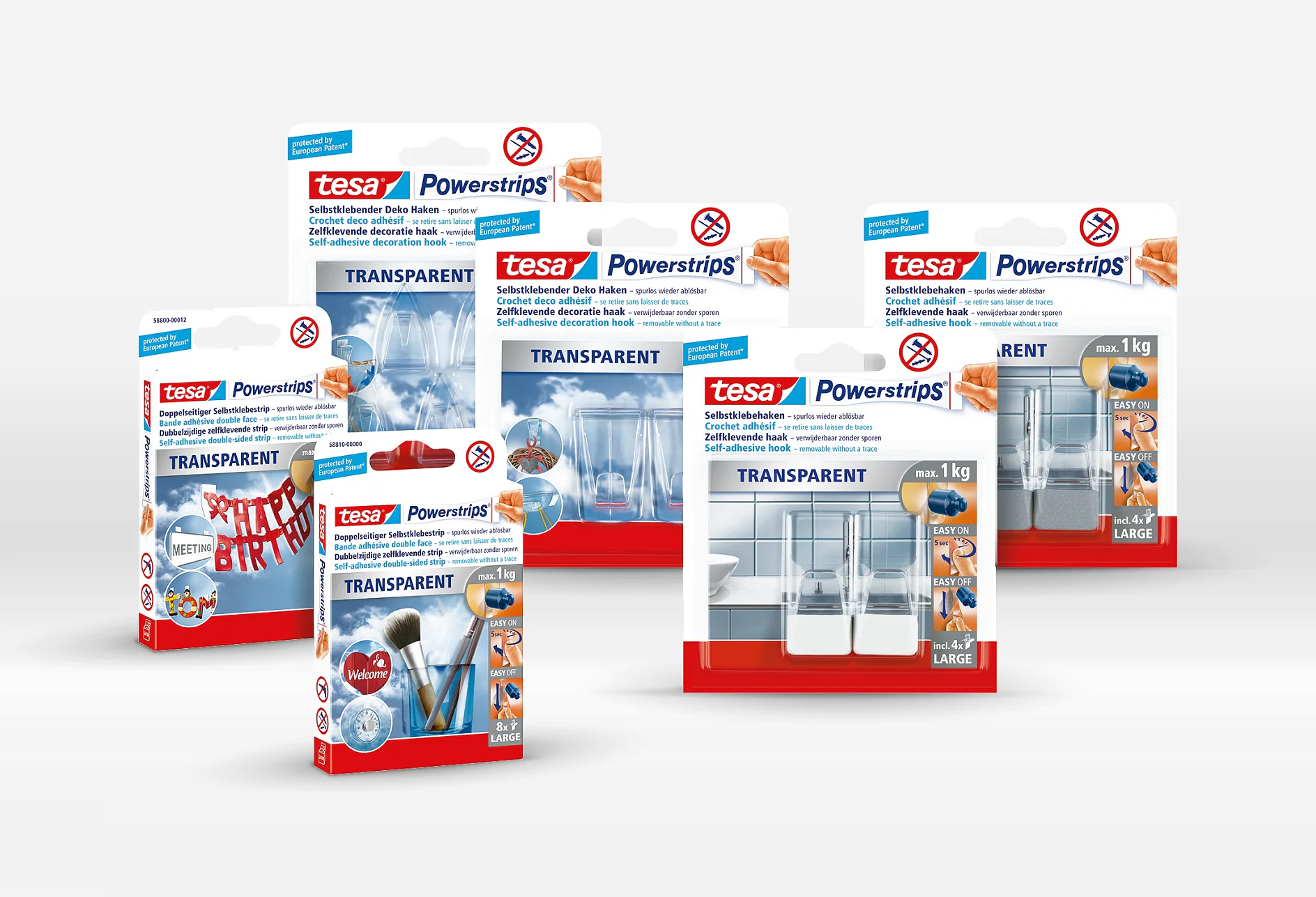tesa Powerstrips® transparent tesa Powerstrips® transparent is the consequent answer to the rapidly growing and highly consumer relevant trend of seasonal decorations.
