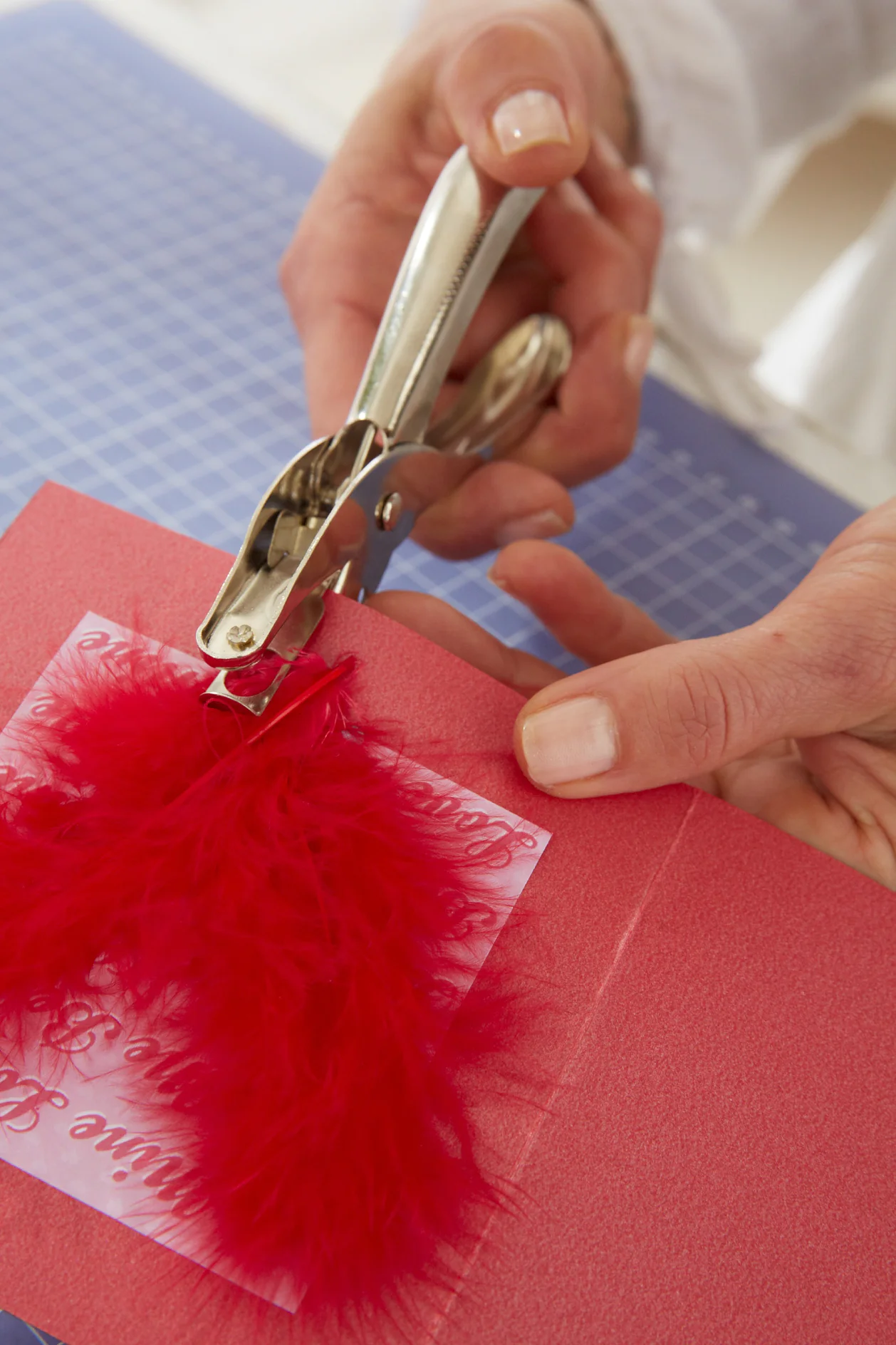 DIY Valentine's Card / Step 5: Punch holes in card